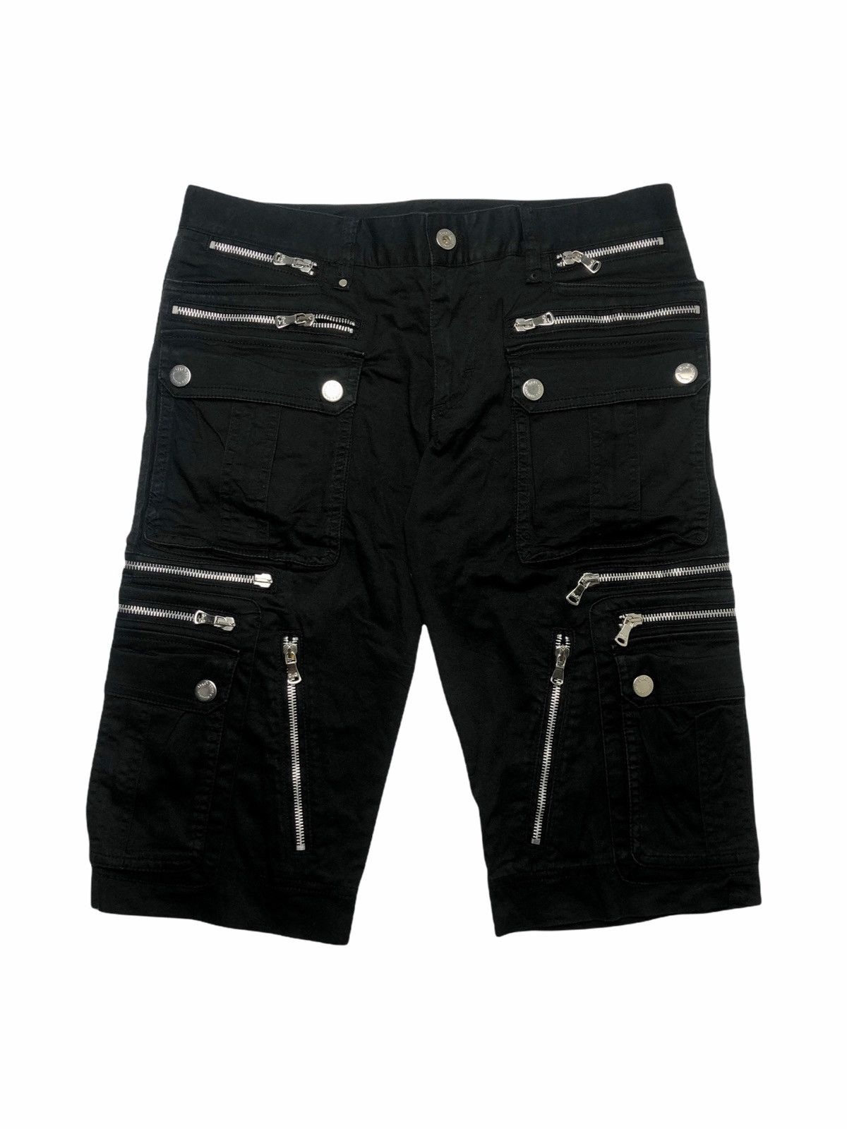 image of Dolce Gabbana Needgones/s2008 Multi-Zip Cargo Shorts in Black, Men's (Size 30)
