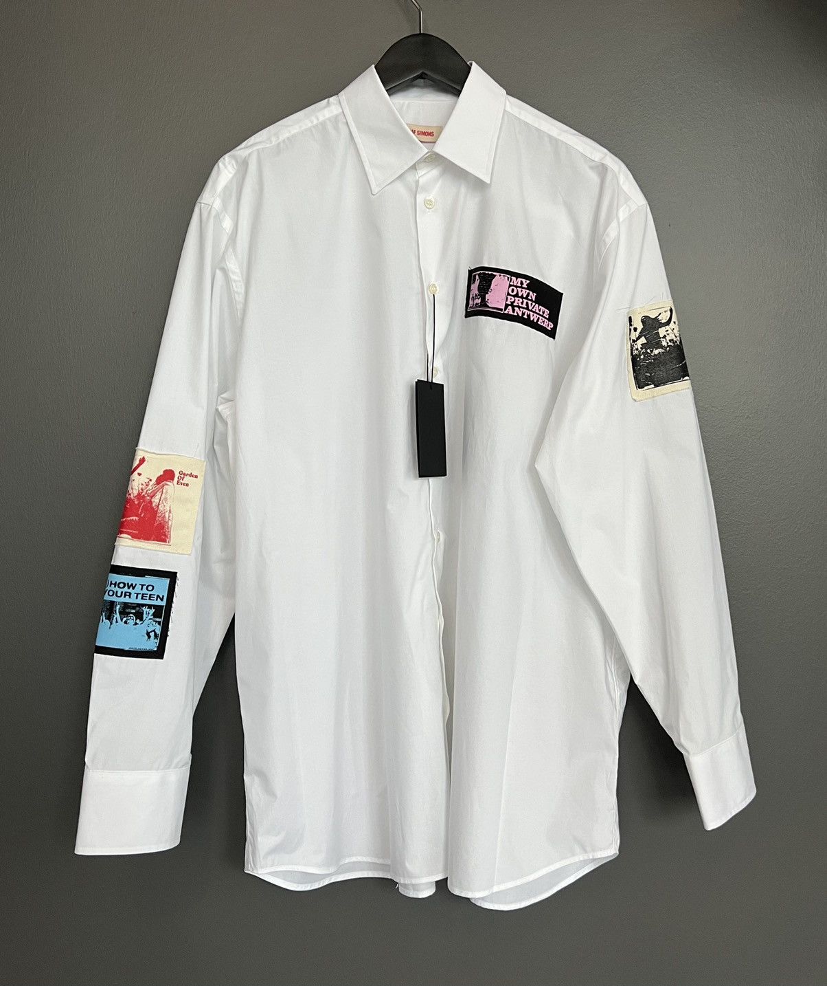 トップス RAF SIMONS OVERSIZED SHIRT WITH PATCHES Pre-owned Raf Simons White Patch Oversized Shirt | ModeSens