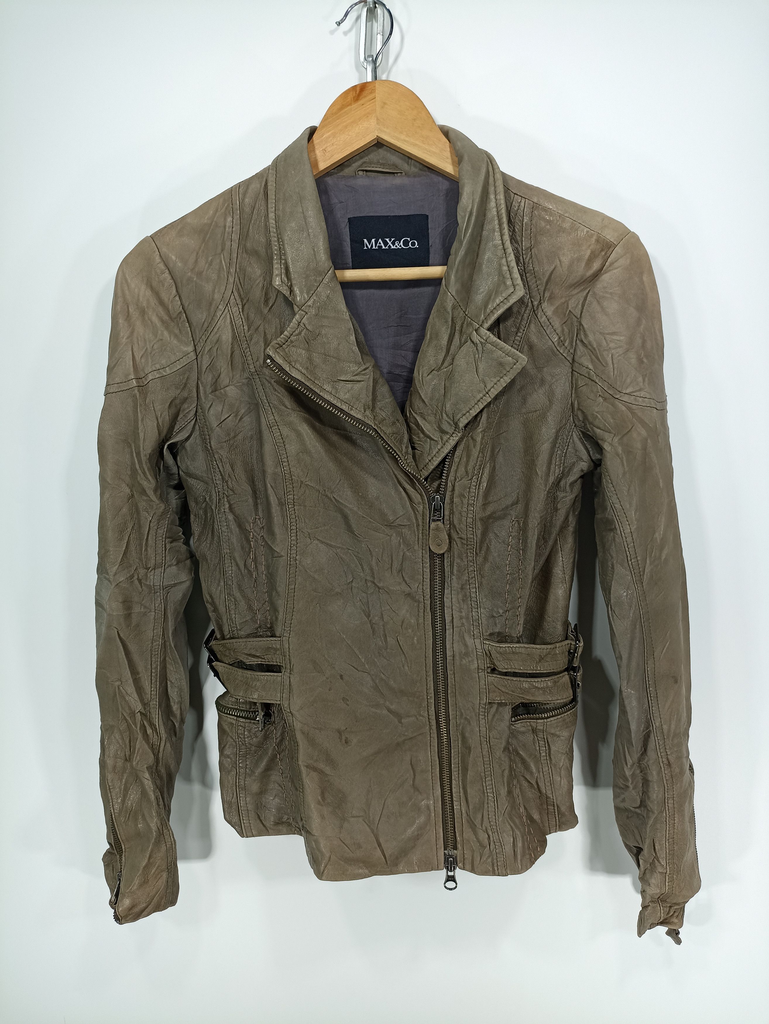 MAX&Co. × Vintage Vintage Max & Co Leather Jacket Size M / US 6-8 / IT 42-44 - 4 Thumbnail