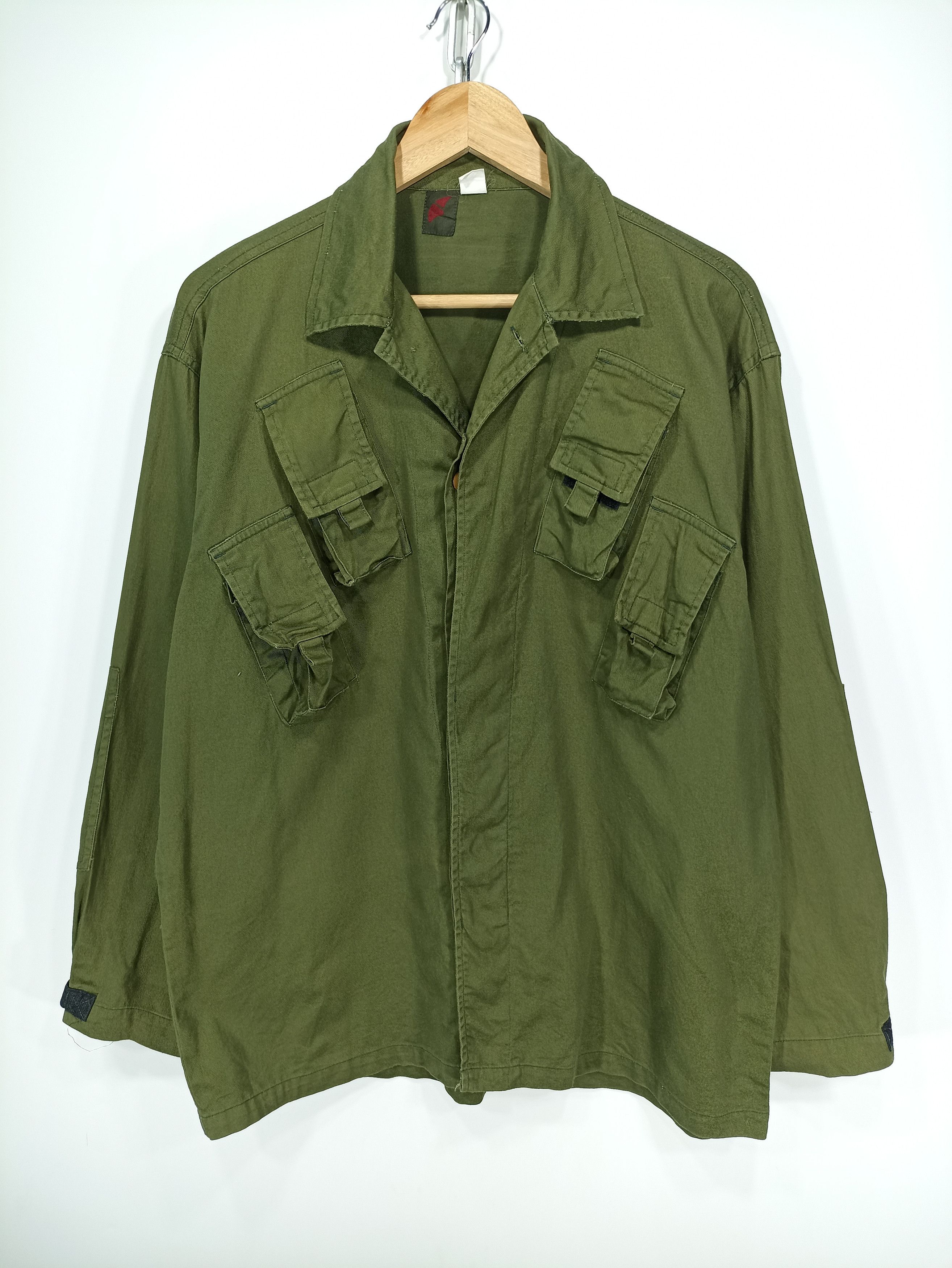 image of Vintage Slank Pocket Military Army Shirt, Men's (Size Medium)