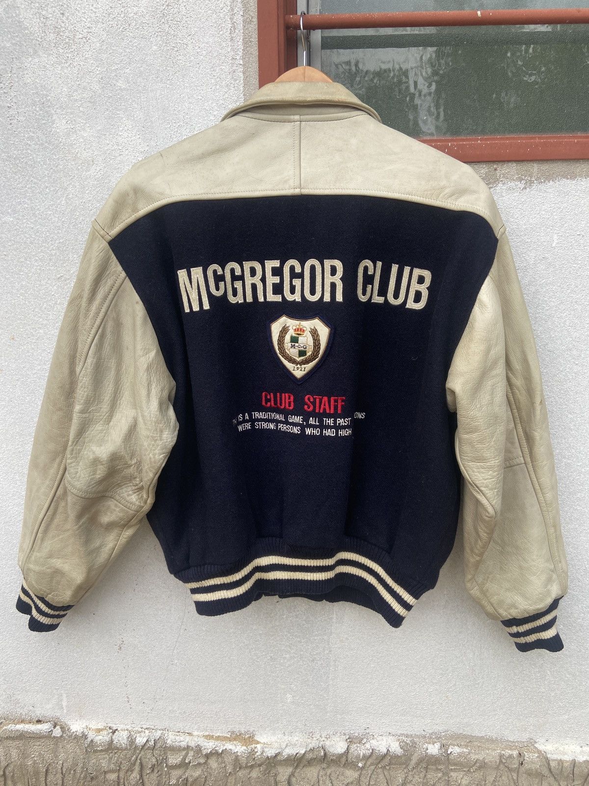 McGregor Vintage McGregor Club Wool Leather Collared Varsity Jacket Size US M / EU 48-50 / 2 - 2 Thumbnail