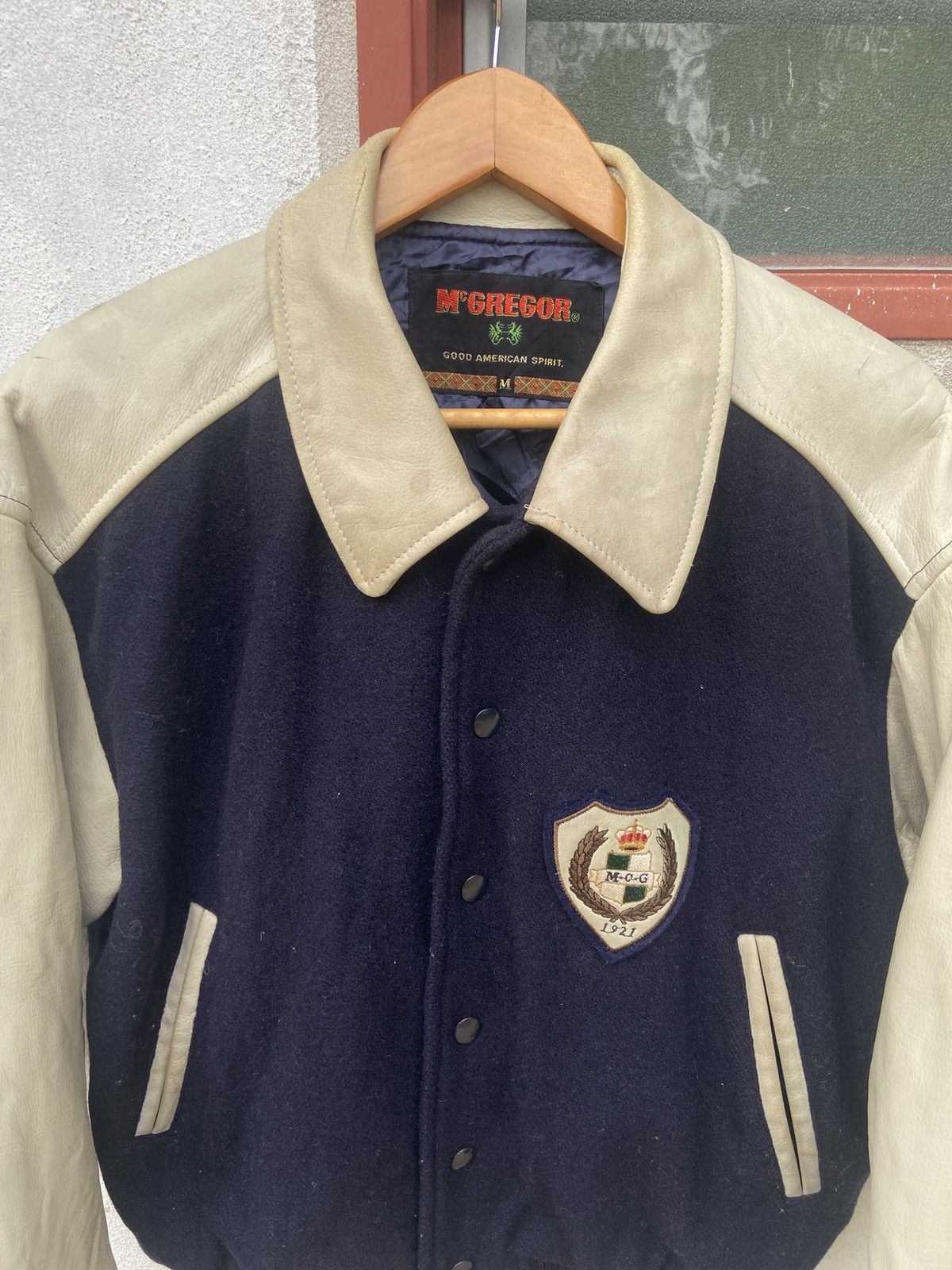 McGregor Vintage McGregor Club Wool Leather Collared Varsity Jacket Size US M / EU 48-50 / 2 - 6 Thumbnail