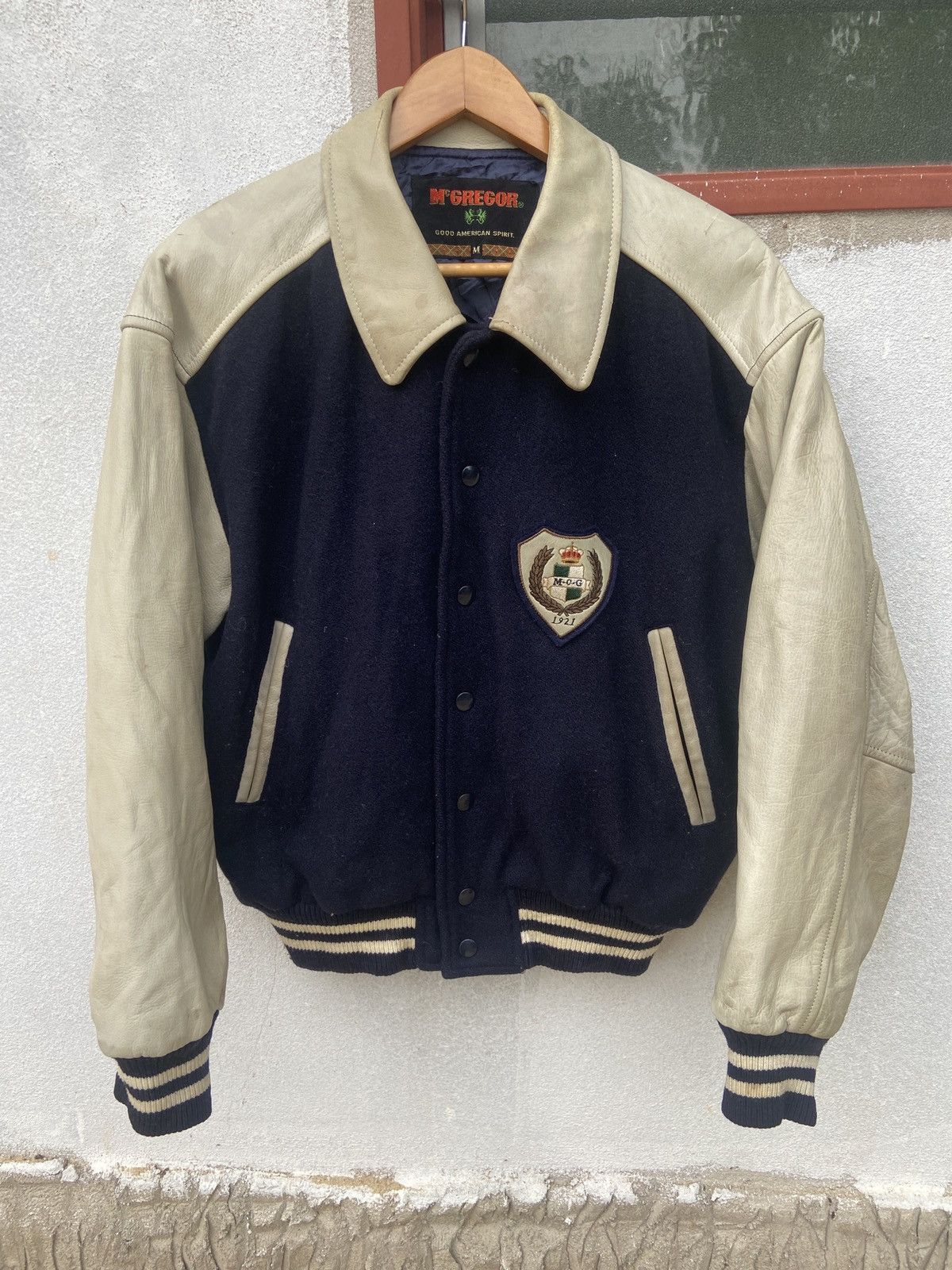 McGregor Vintage McGregor Club Wool Leather Collared Varsity Jacket Size US M / EU 48-50 / 2 - 1 Thumbnail