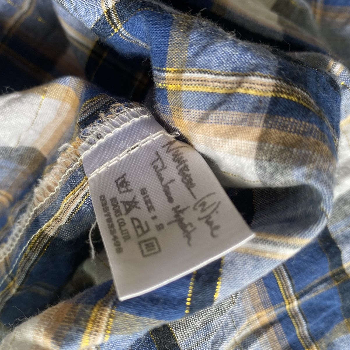 Number (N)ine The High Street Plaid Gold Thread Western Shirt Size US S / EU 44-46 / 1 - 9 Thumbnail