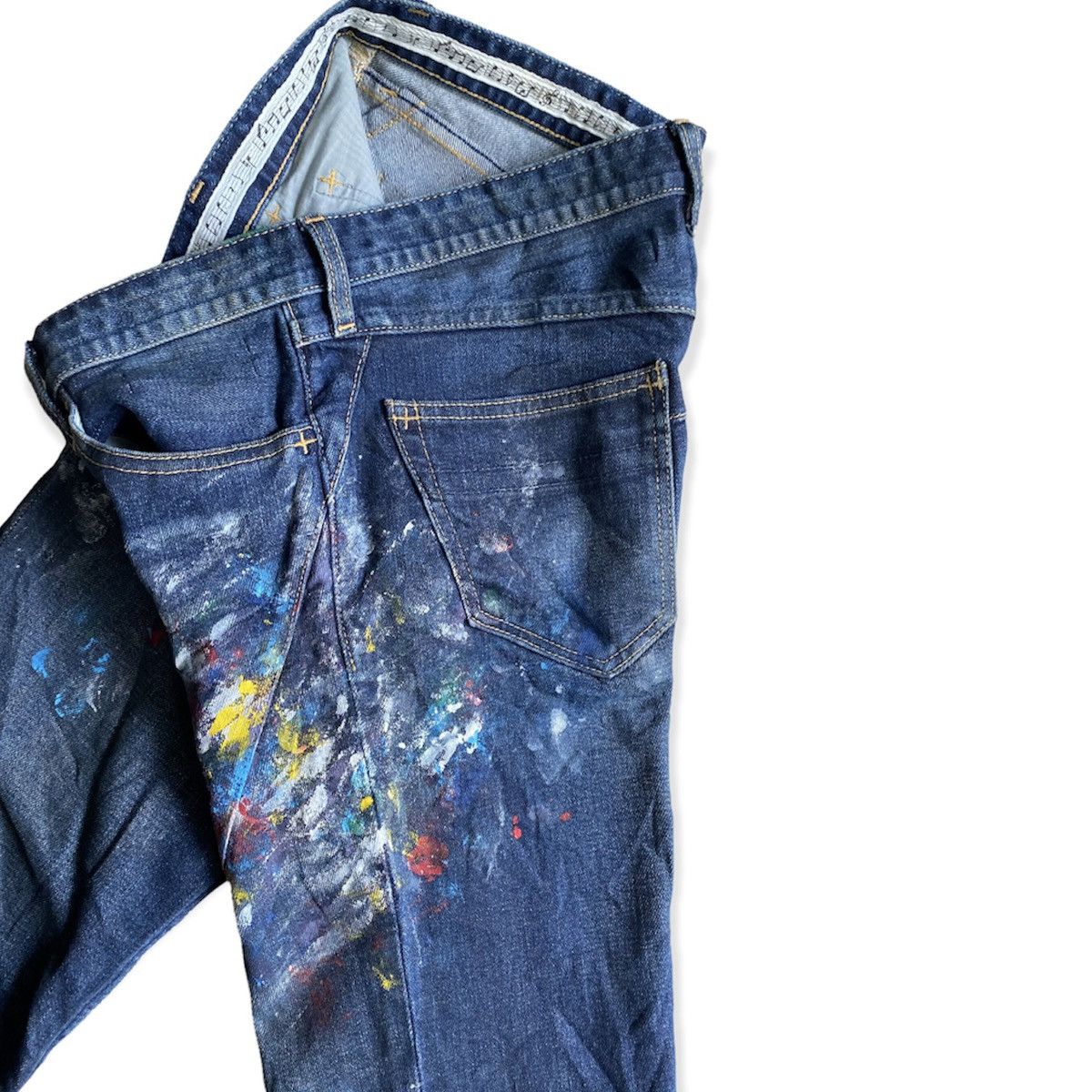 Number (N)ine N(N) Painter Stretch Low Waist Denim Size US 32 / EU 48 - 3 Thumbnail