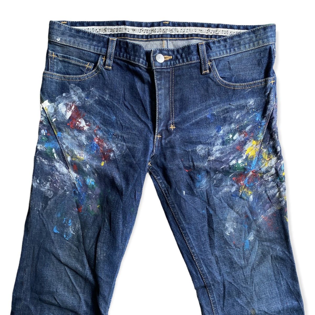 Number (N)ine N(N) Painter Stretch Low Waist Denim Size US 32 / EU 48 - 1 Thumbnail