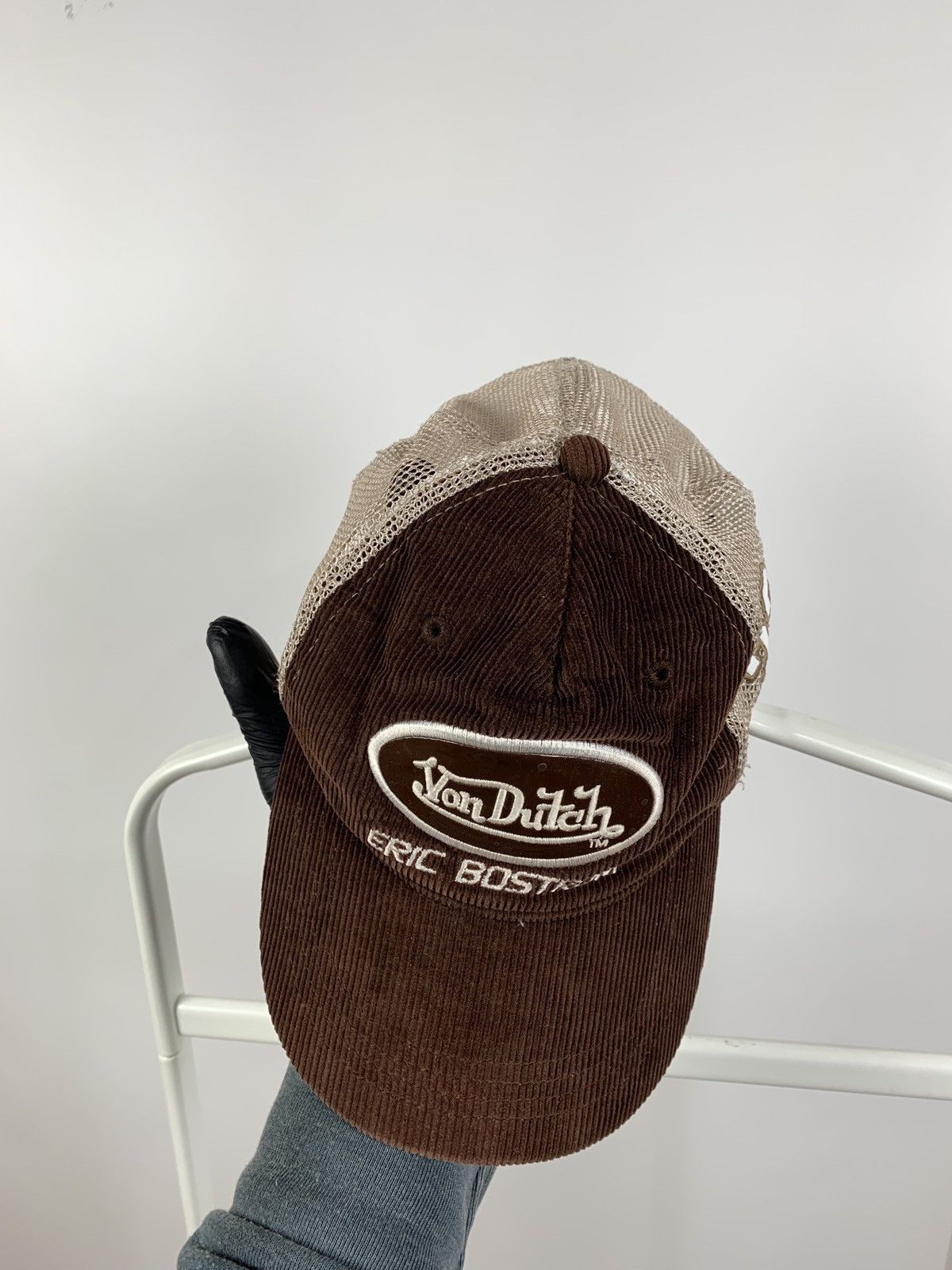 Vintage Vintage Von Dutch Eric Bostrom 32 Corduroy Brown Trucker Hat Size ONE SIZE - 6 Thumbnail