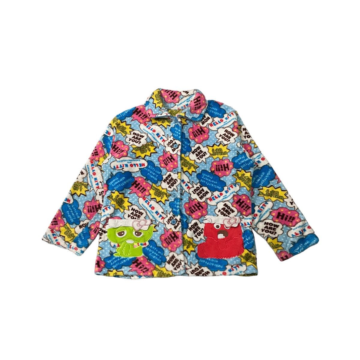 Vintage Hello Kitty Gachapin X Mukku Fleece Buttons Jacket
