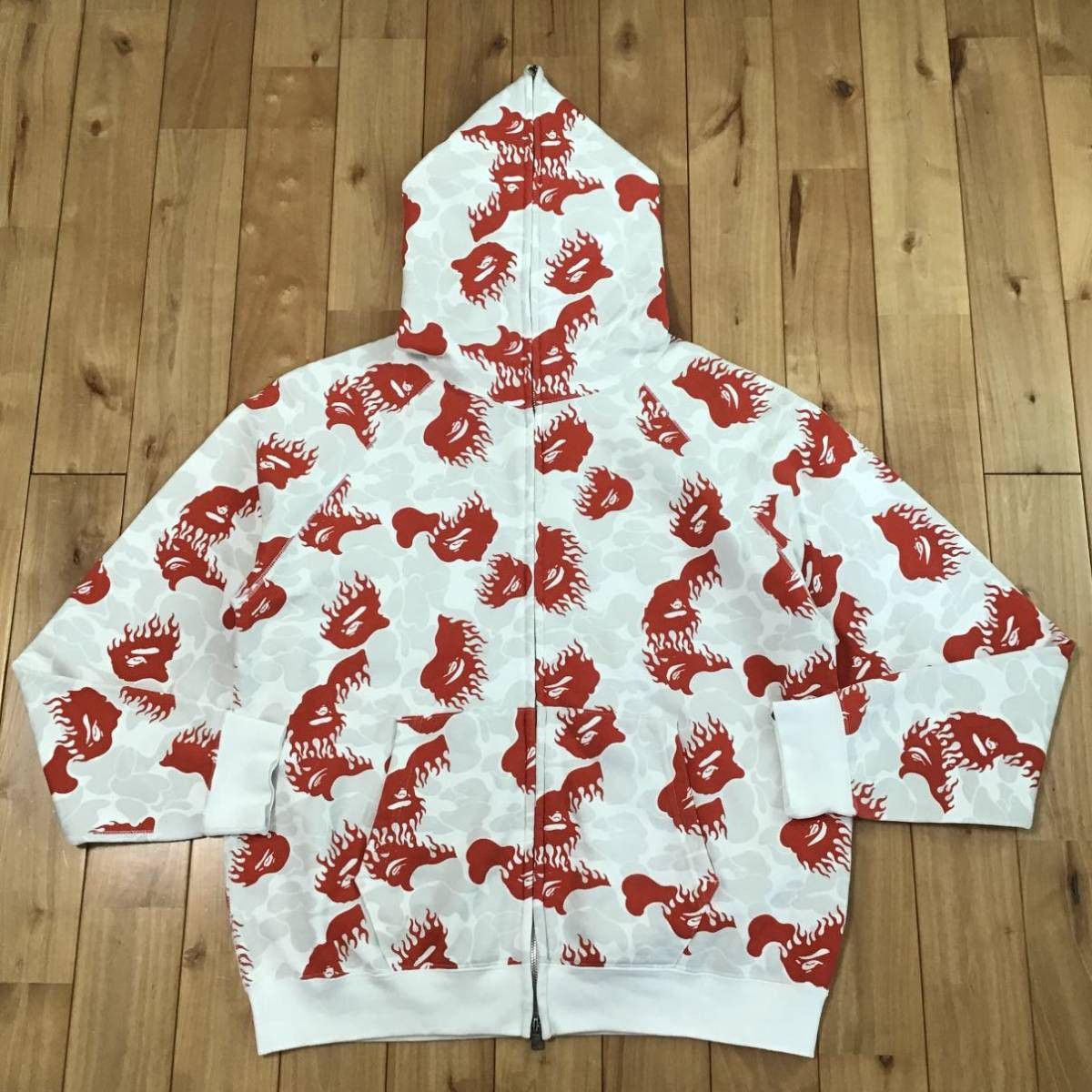 Bape BAPE Fire camo full zip hoodie a bathing ape flame NIGO Grailed