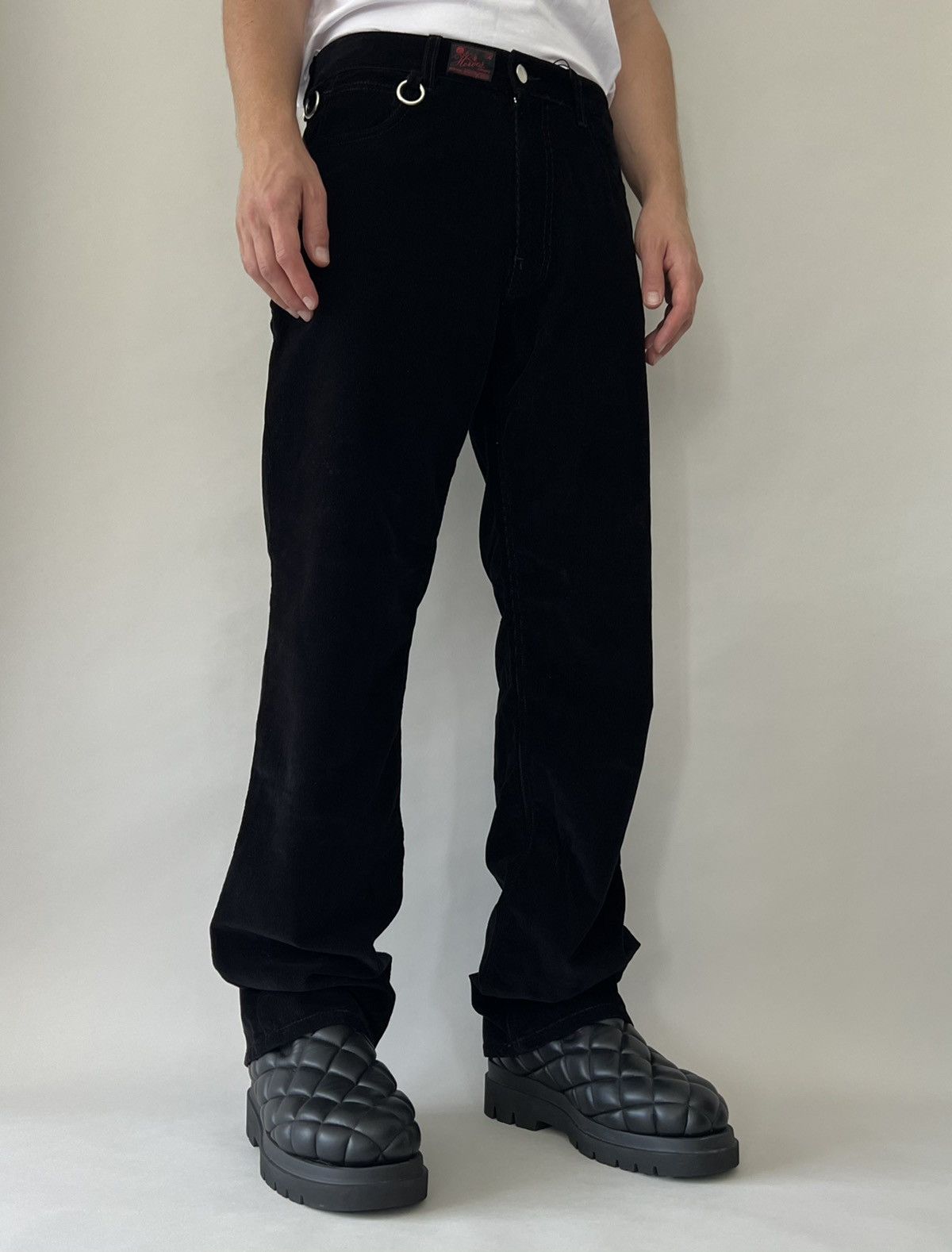 image of Raf Simons Black Heroes & Losers Relaxed Fit Trousers With 2 Rings, Men's (Size 30)