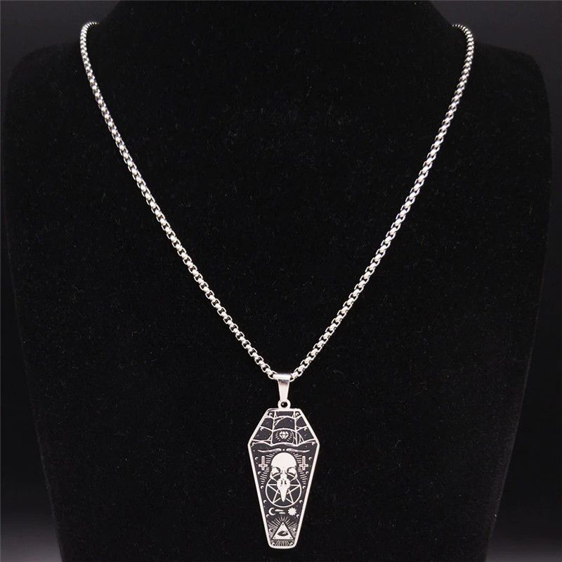 Jewelry Crow Head Skull Pendant Necklace Size ONE SIZE - 1 Thumbnail