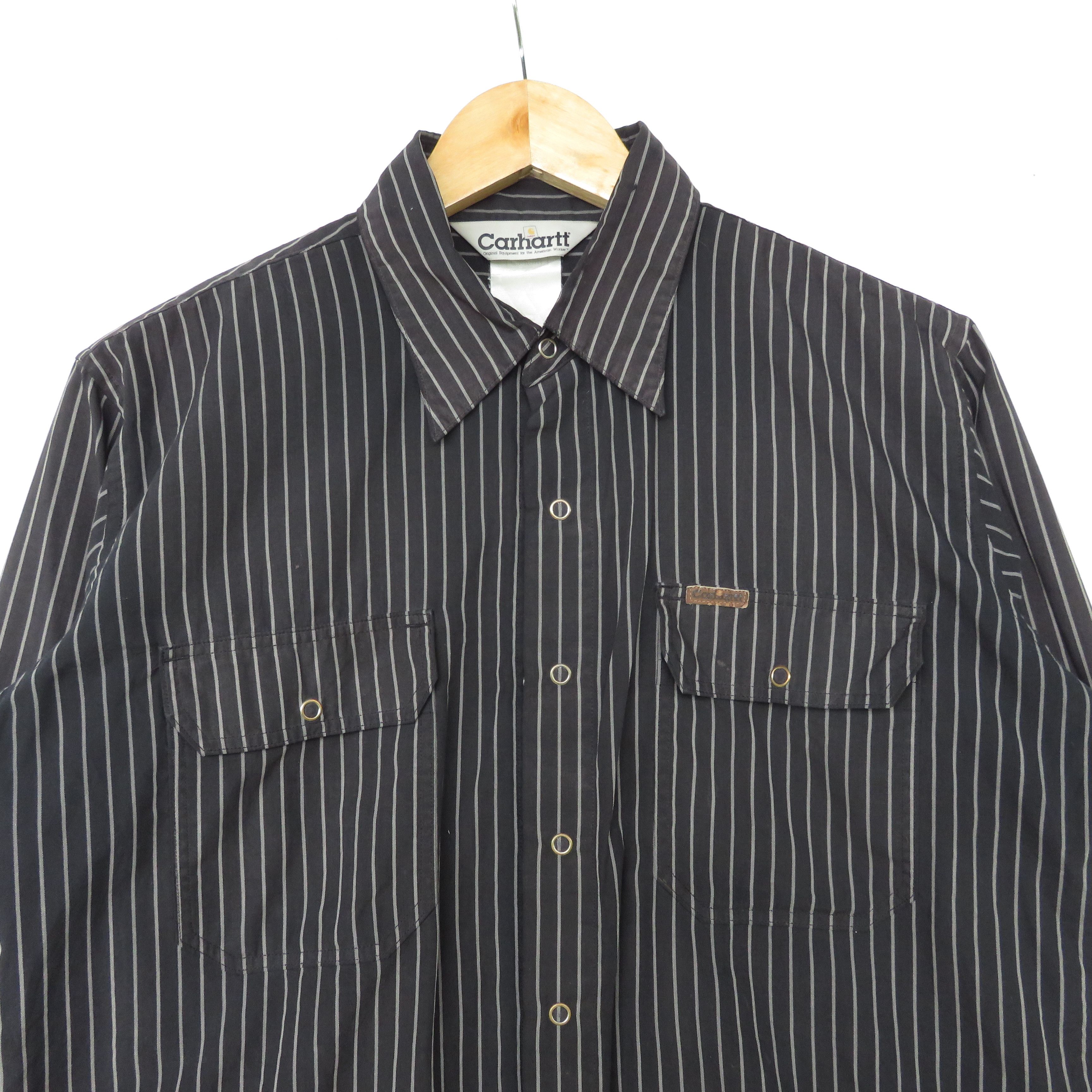Carhartt × Vintage Vintage Carhartt Striped Button Up Shirt Size US M / EU 48-50 / 2 - 2 Thumbnail