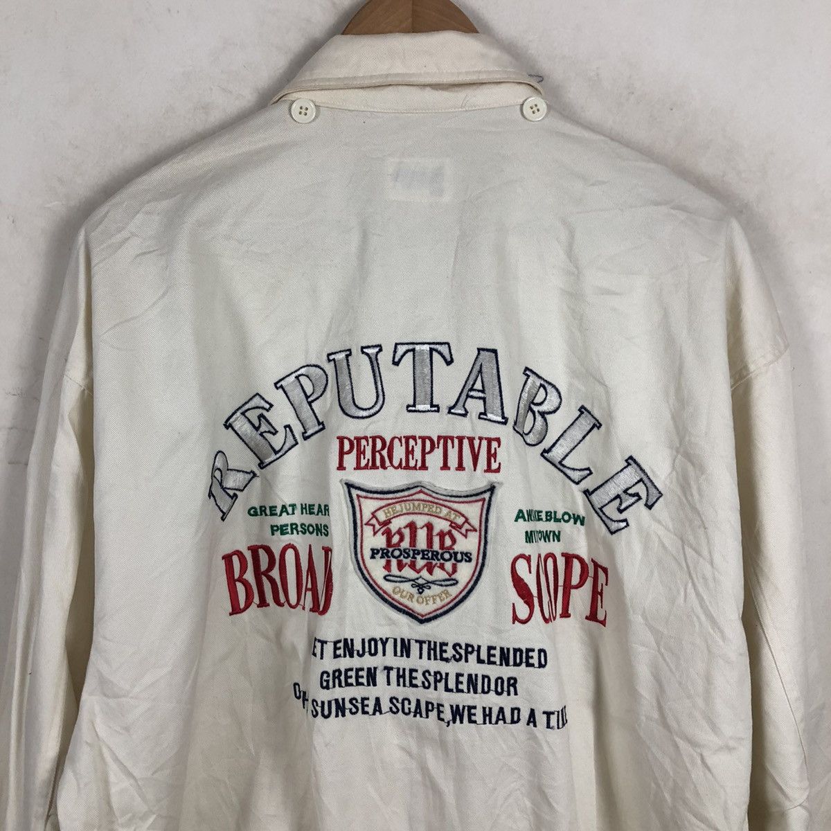 Japanese Brand REPUTABLE PERCEPTIVE VARSITY JACKET BIG LOGO Size US L / EU 52-54 / 3 - 8 Thumbnail