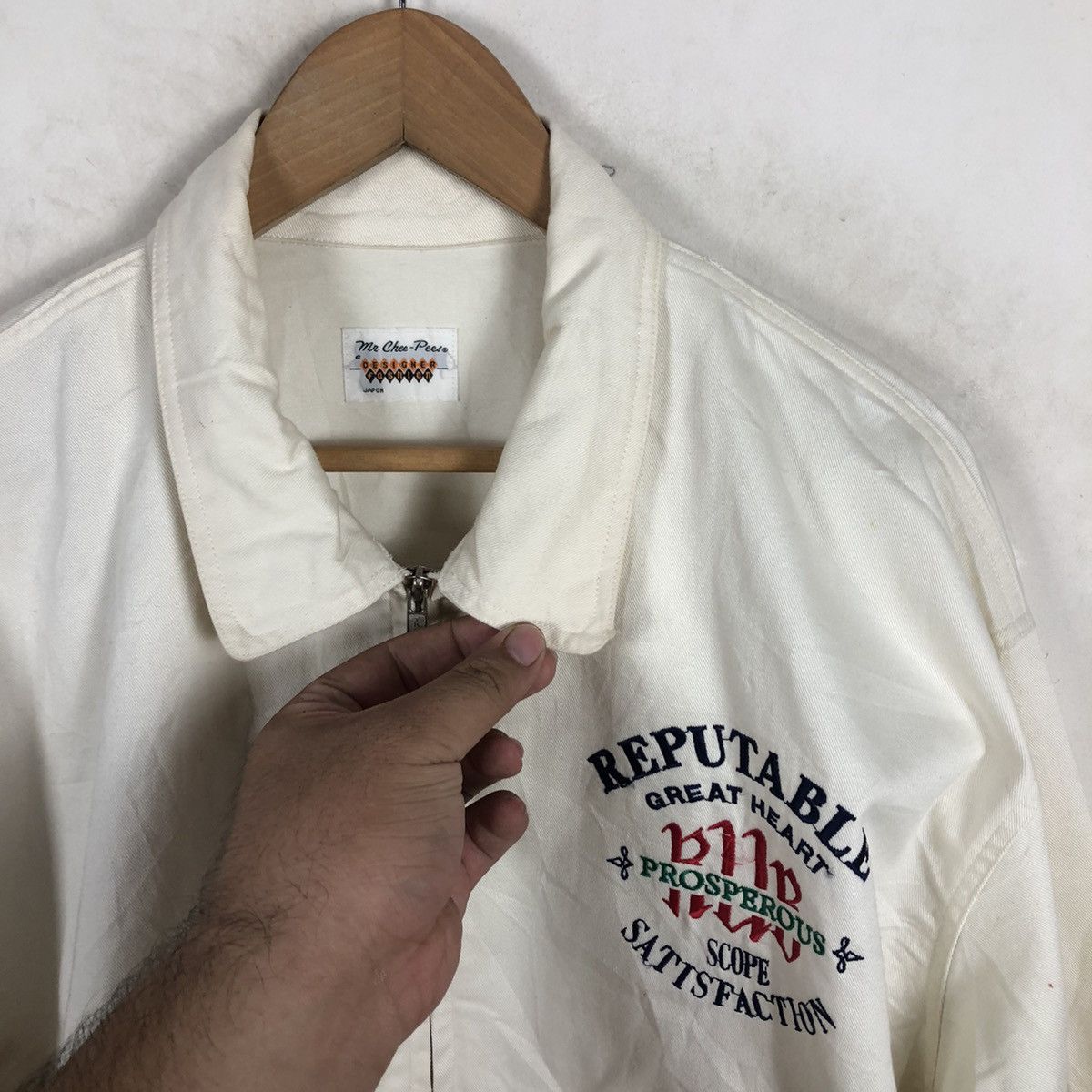 Japanese Brand REPUTABLE PERCEPTIVE VARSITY JACKET BIG LOGO Size US L / EU 52-54 / 3 - 6 Thumbnail