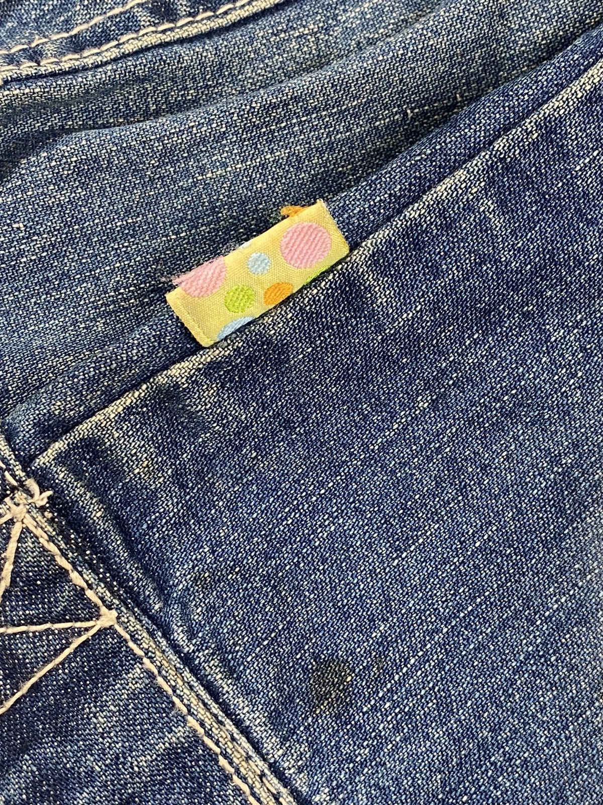 Japanese Brand 90s Angel Blue Printed Spray Apple Denim Jacket Size US XS / EU 42 / 0 - 11 Thumbnail