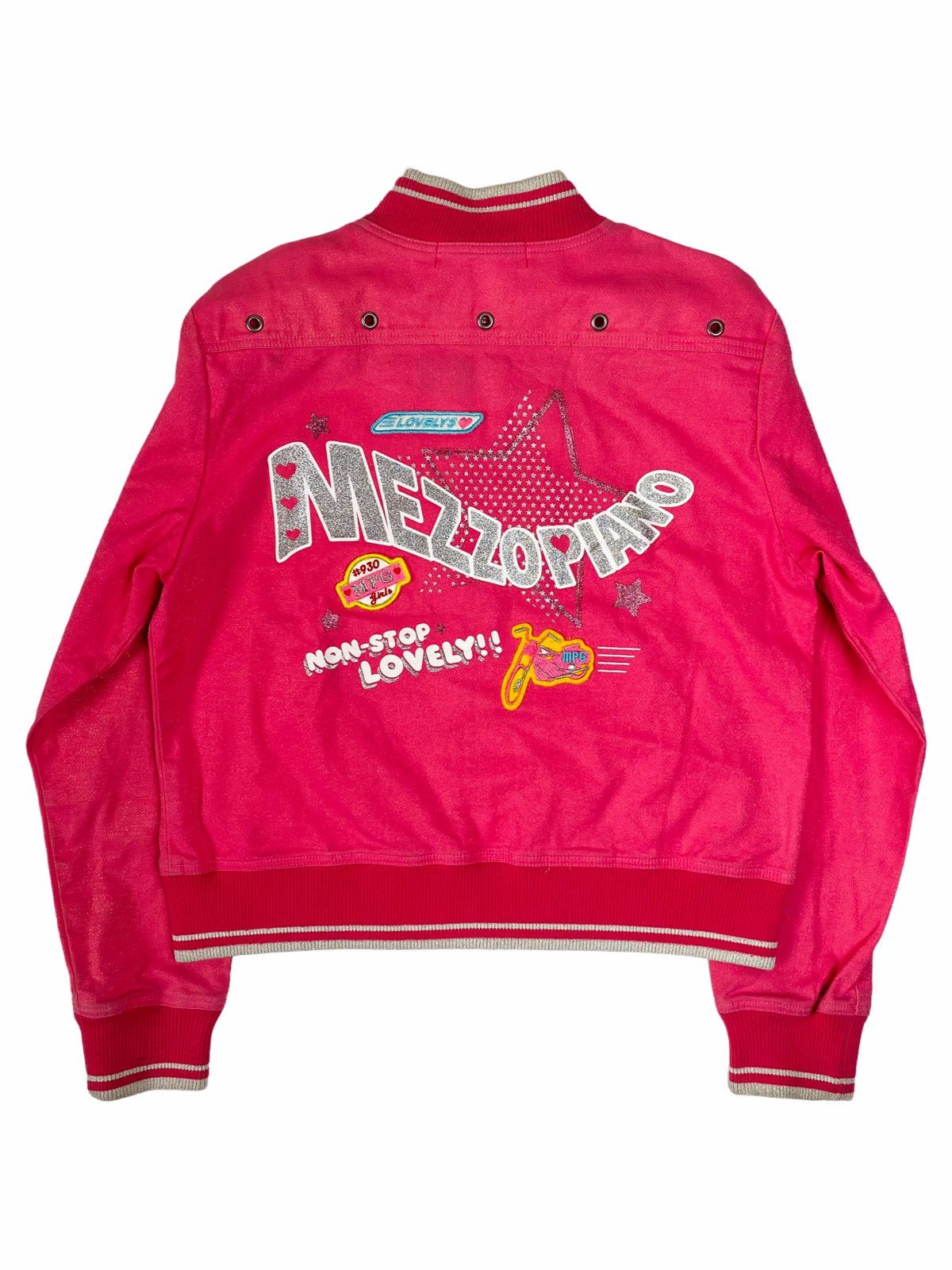 image of Needgone2000S Mezzo Piano - Glitter Moto Jacket in Pink, Men's (Size XS)