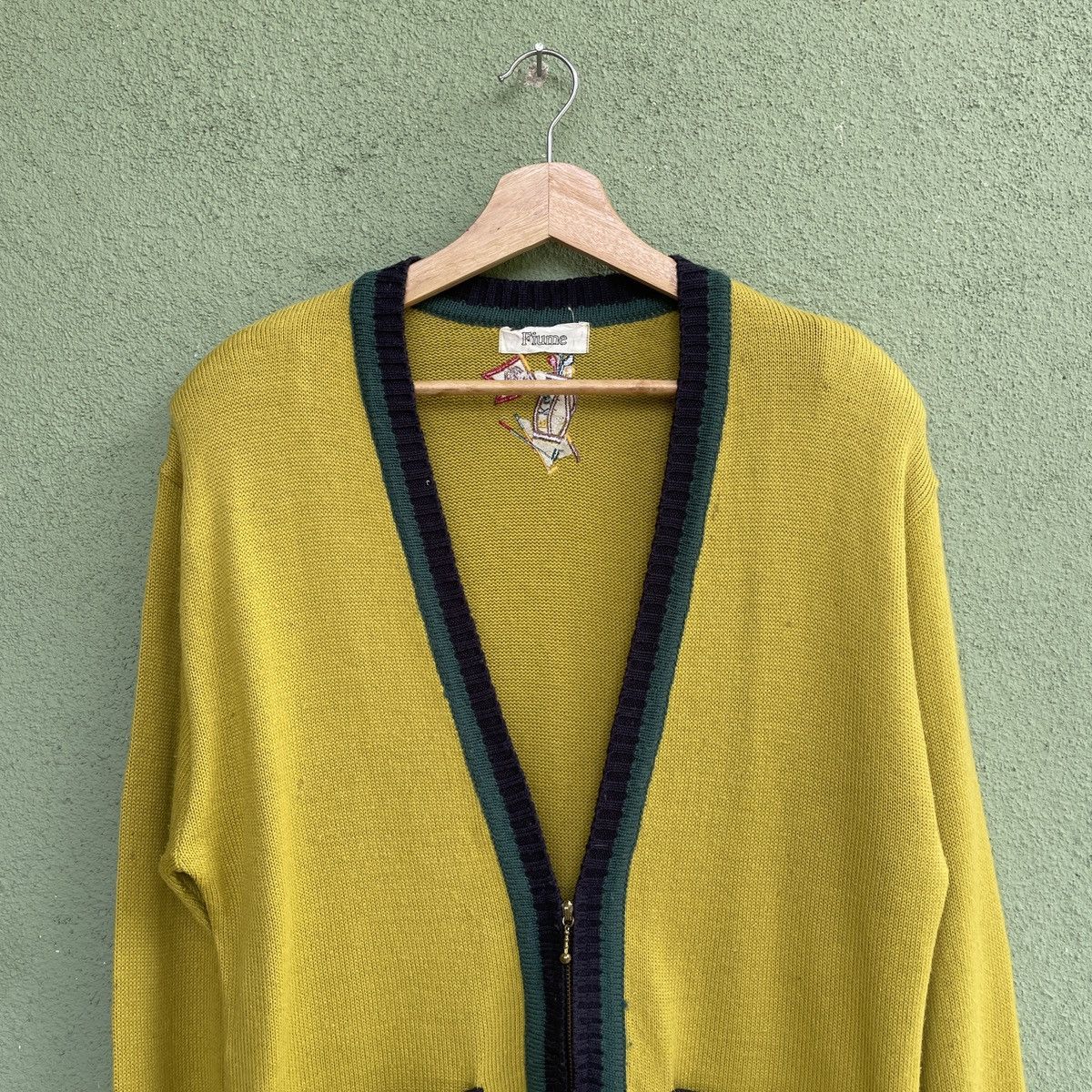 Aran Isles Knitwear Vintage FUIME Embroidery Logo Musted Cardigan Knitwear Size US M / EU 48-50 / 2 - 3 Thumbnail