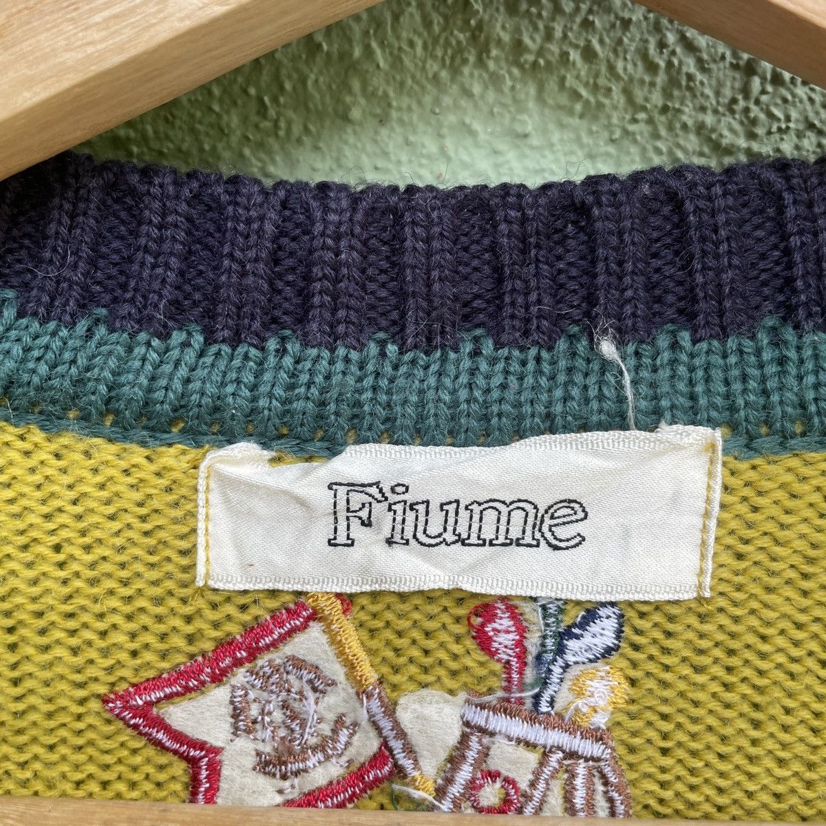 Aran Isles Knitwear Vintage FUIME Embroidery Logo Musted Cardigan Knitwear Size US M / EU 48-50 / 2 - 6 Thumbnail