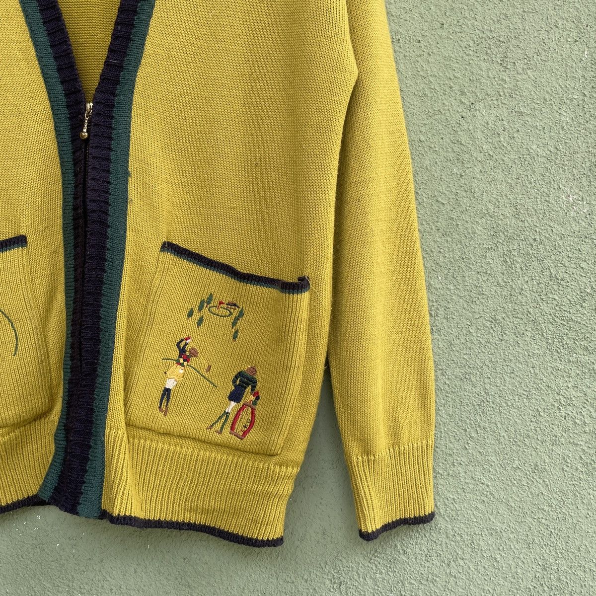 Aran Isles Knitwear Vintage FUIME Embroidery Logo Musted Cardigan Knitwear Size US M / EU 48-50 / 2 - 5 Thumbnail