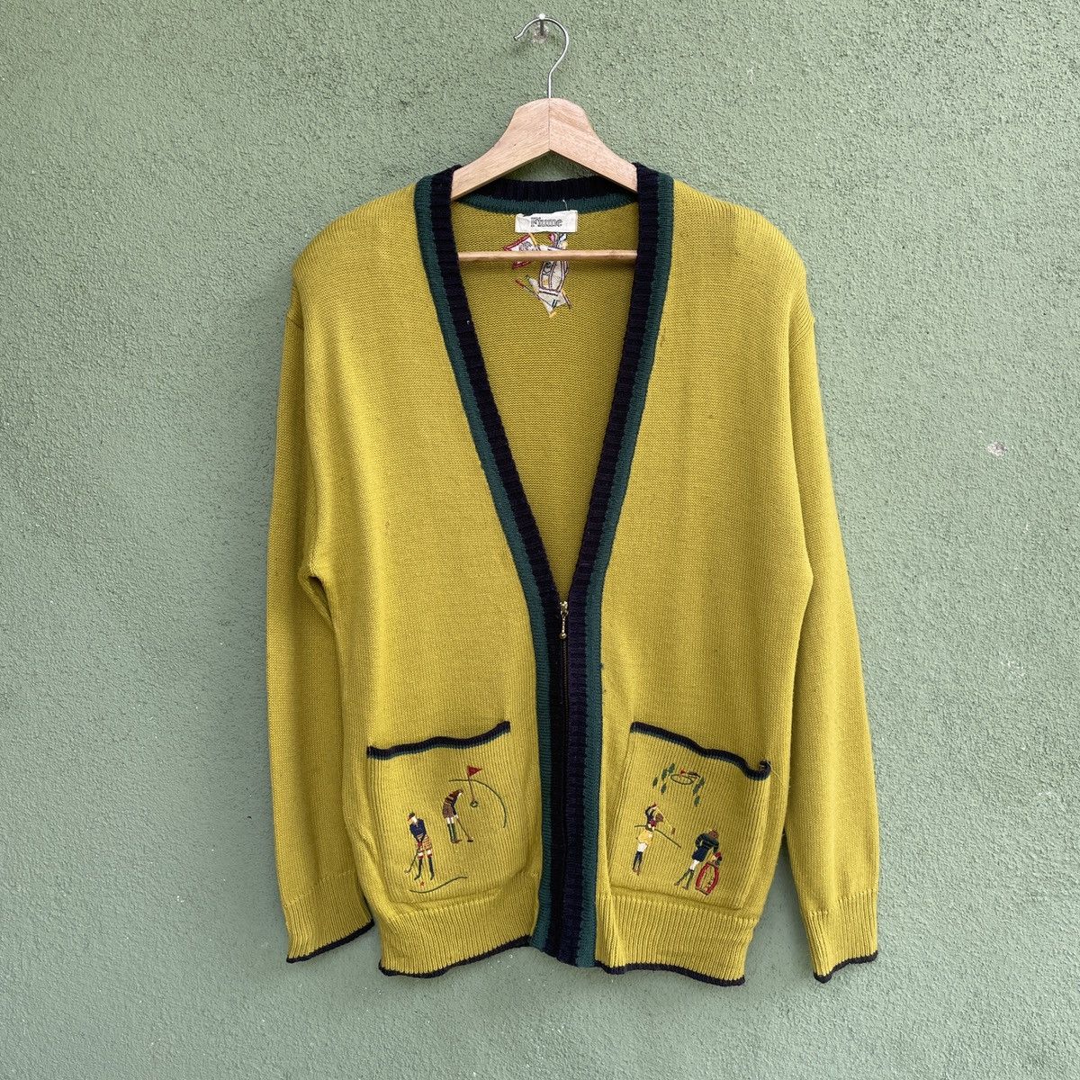 Aran Isles Knitwear Vintage FUIME Embroidery Logo Musted Cardigan Knitwear Size US M / EU 48-50 / 2 - 1 Thumbnail