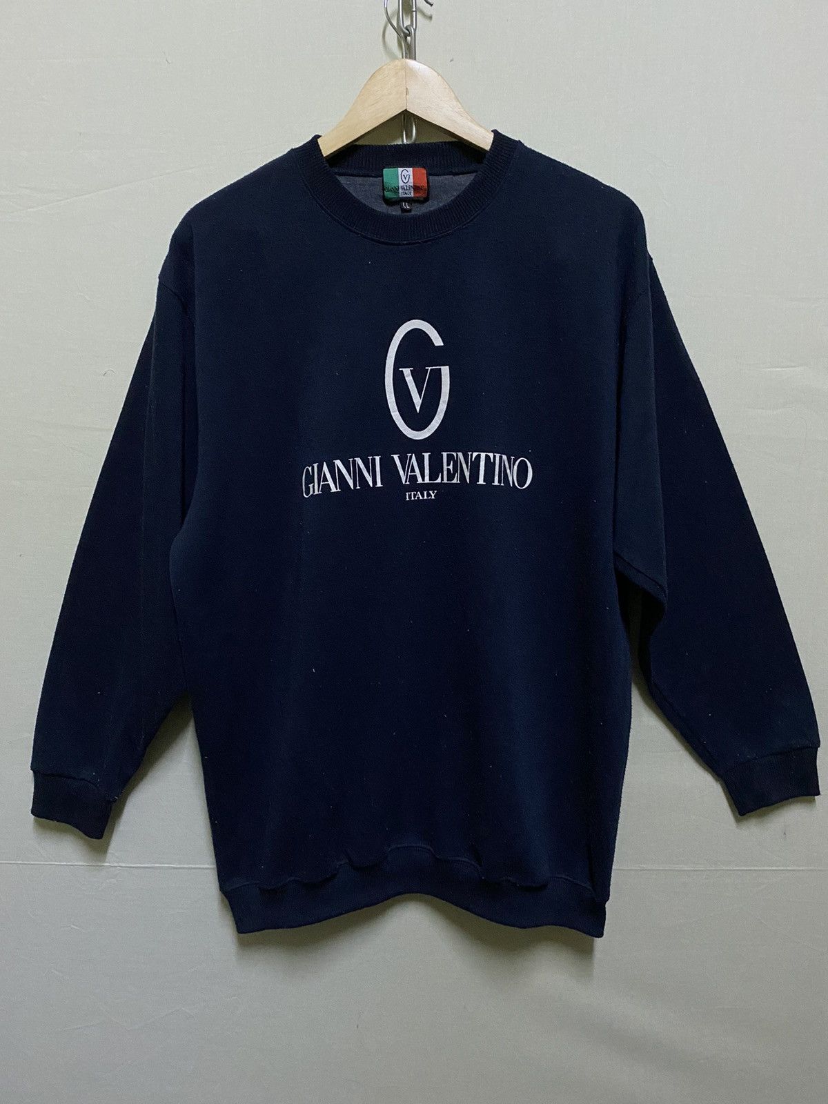 image of Vintage Gianni Valentino Spell Out Sweatshirt in Blue, Men's (Size XL)