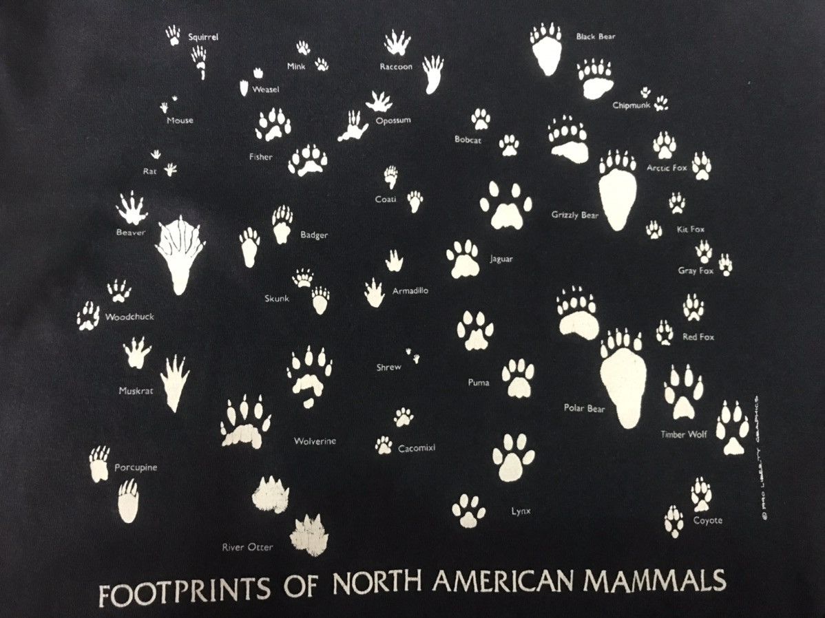 Vintage Vintage 90s Footprint of North American Mammals Tee Size US M / EU 48-50 / 2 - 6 Thumbnail