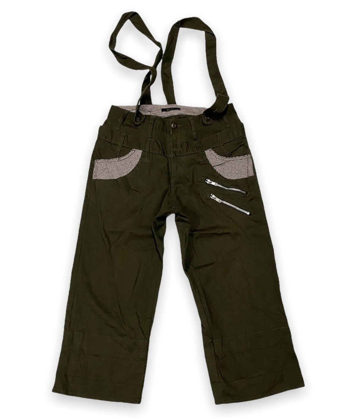 image of Bee Bell Double Waist Cropped Overall in Brown, Men's (Size 31)