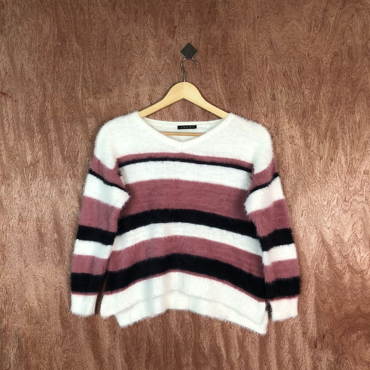 Japanese Brand Ingni Multicolor Shag Shaggy Fur Mohair Knitwear #6665 Size M / US 6-8 / IT 42-44 - 1 Thumbnail