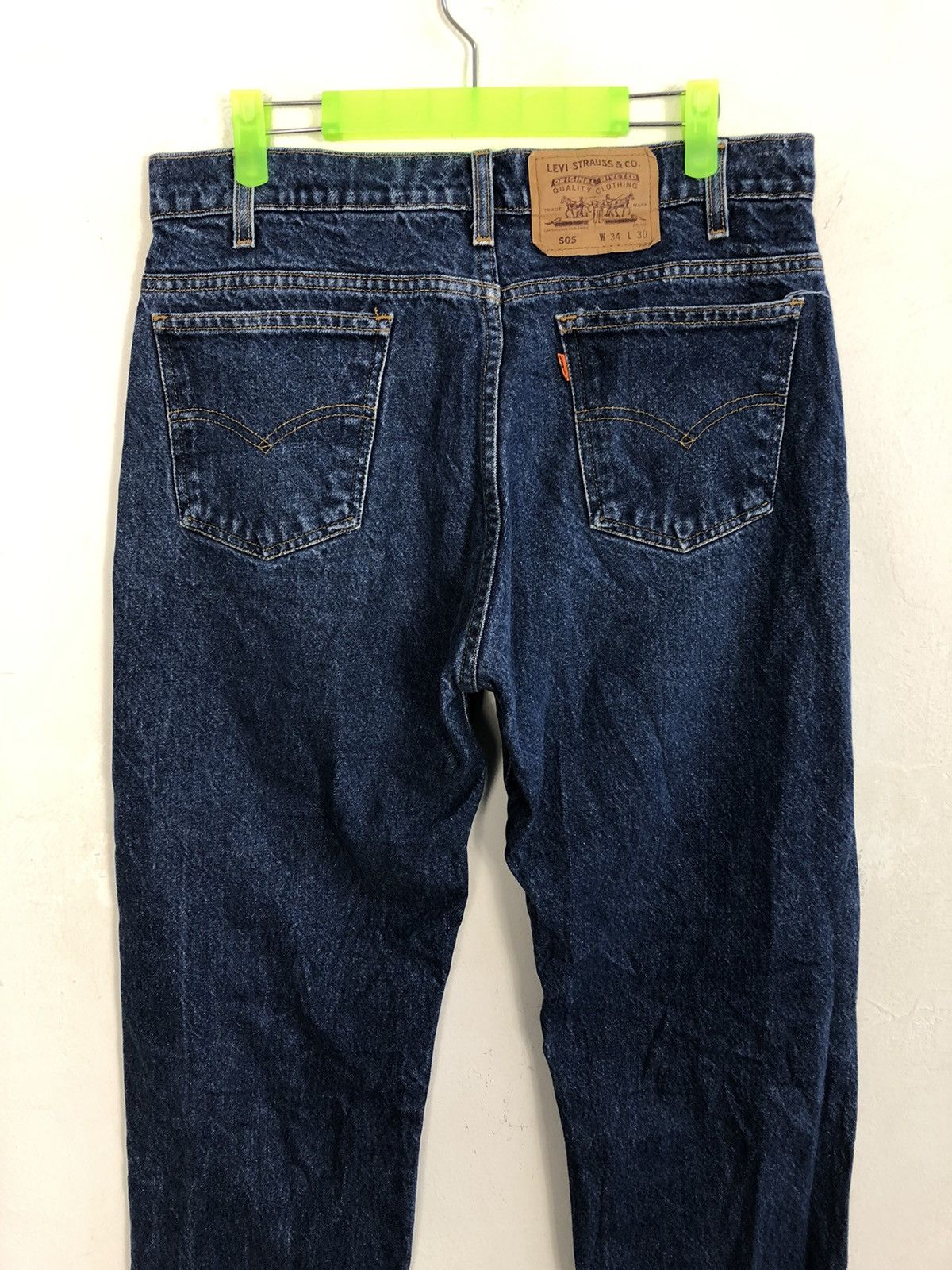 Levi's × Levi's Vintage Clothing 90s Levi’s Strauss Lot 505 Orange Tab Tapered Indigo Jeans Size US 32 / EU 48 - 4 Thumbnail