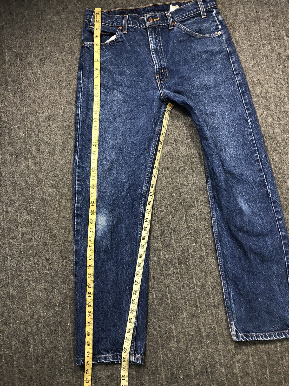 Levi's × Levi's Vintage Clothing 90s Levi’s Strauss Lot 505 Orange Tab Tapered Indigo Jeans Size US 32 / EU 48 - 12 Thumbnail