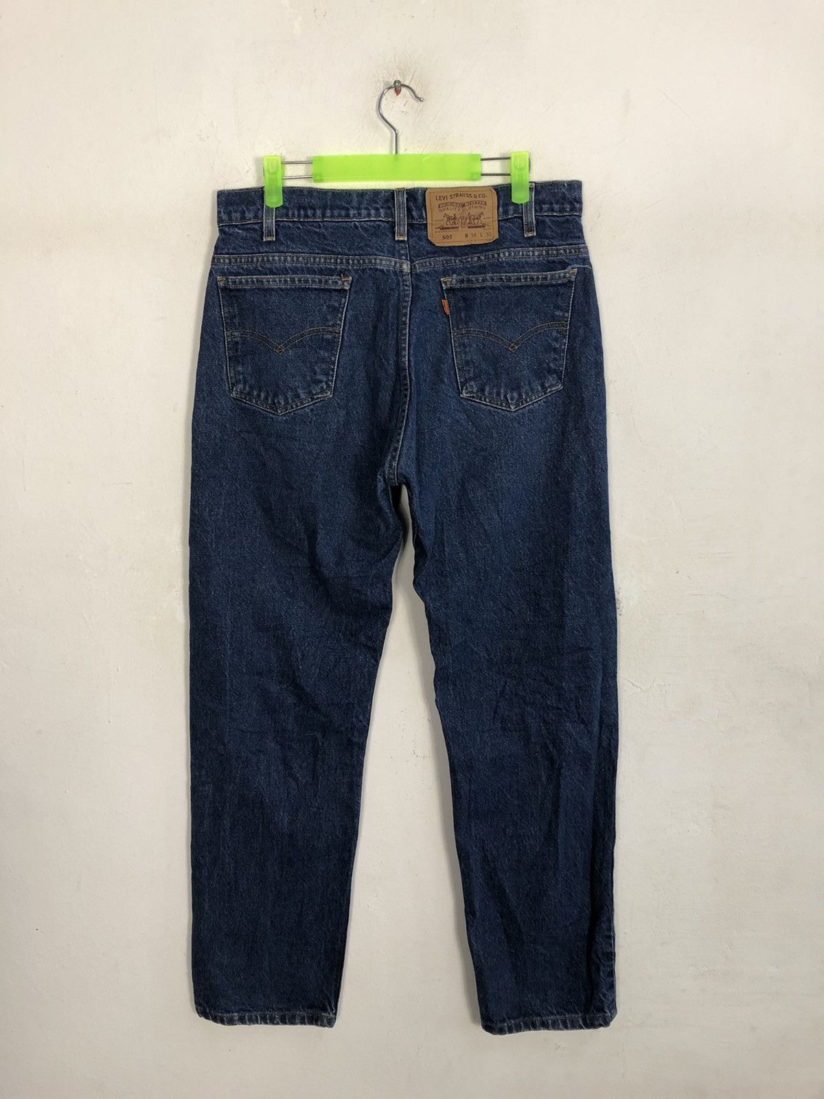 Levi's × Levi's Vintage Clothing 90s Levi’s Strauss Lot 505 Orange Tab Tapered Indigo Jeans Size US 32 / EU 48 - 2 Thumbnail