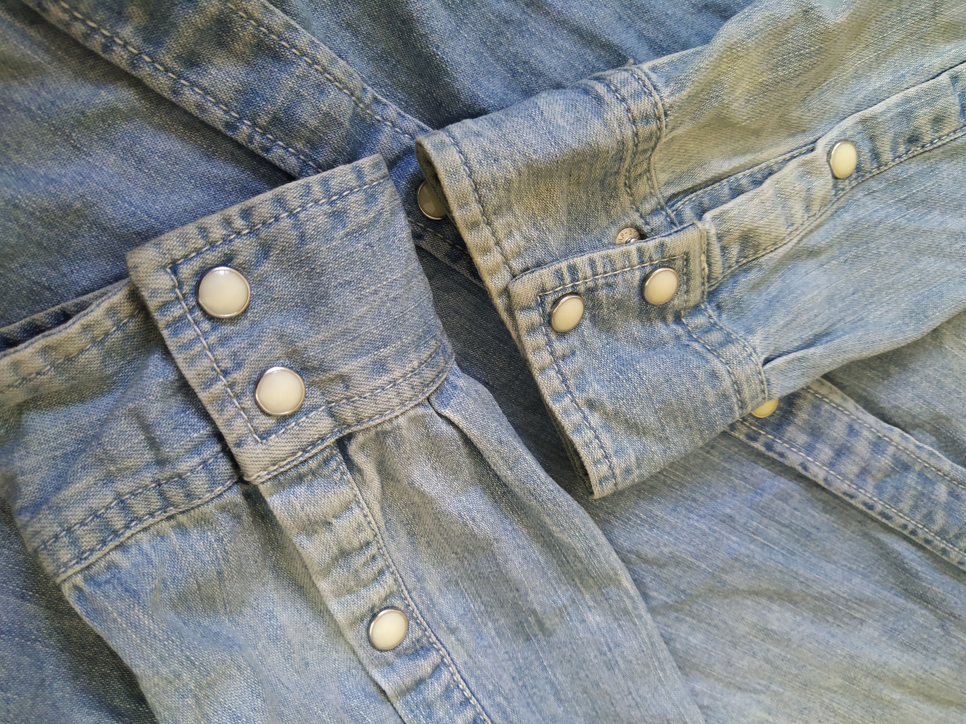 Japanese Brand STOOGE & CO CHAMBRAY DENIM WESTERN SHIRT ROEN SKULL (B535) Size US XL / EU 56 / 4 - 5 Thumbnail