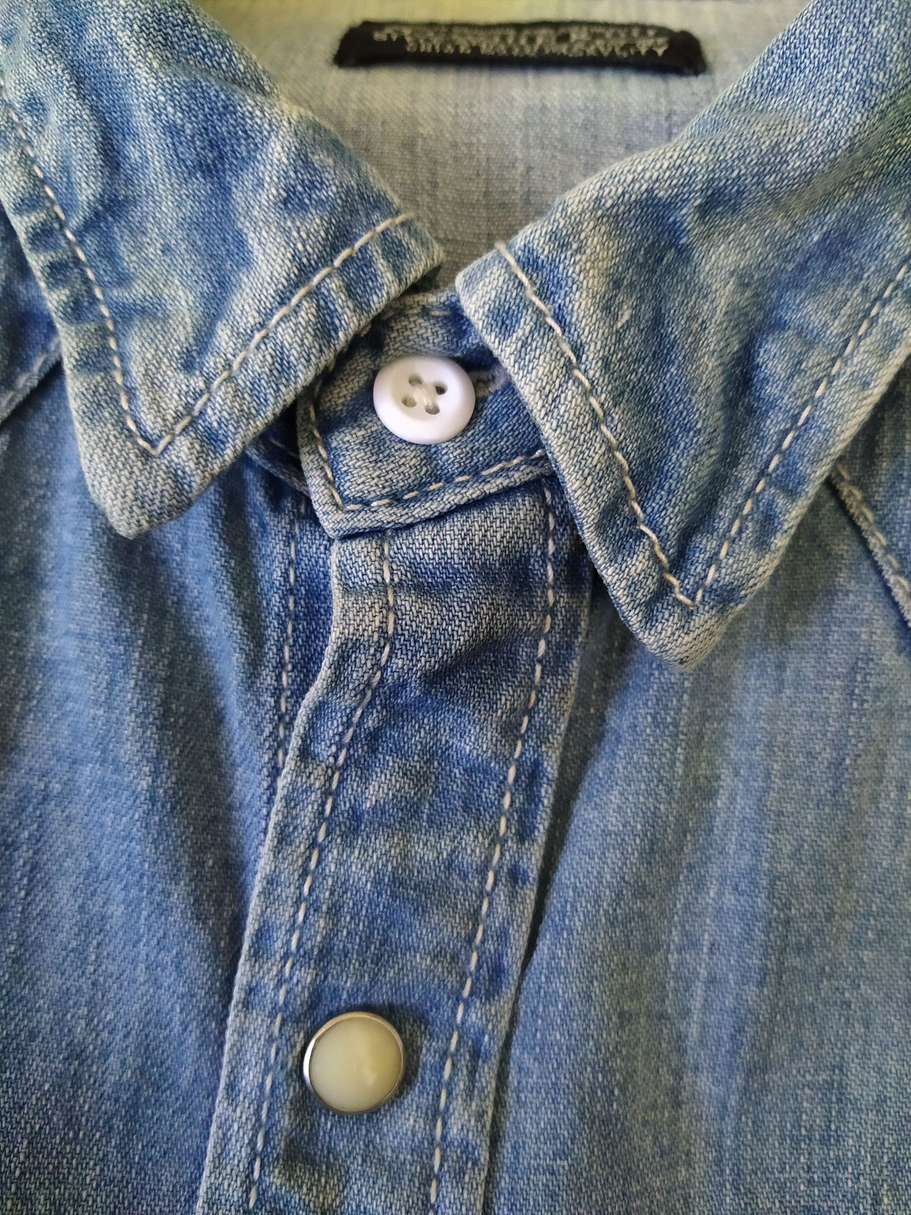 Japanese Brand STOOGE & CO CHAMBRAY DENIM WESTERN SHIRT ROEN SKULL (B535) Size US XL / EU 56 / 4 - 6 Thumbnail