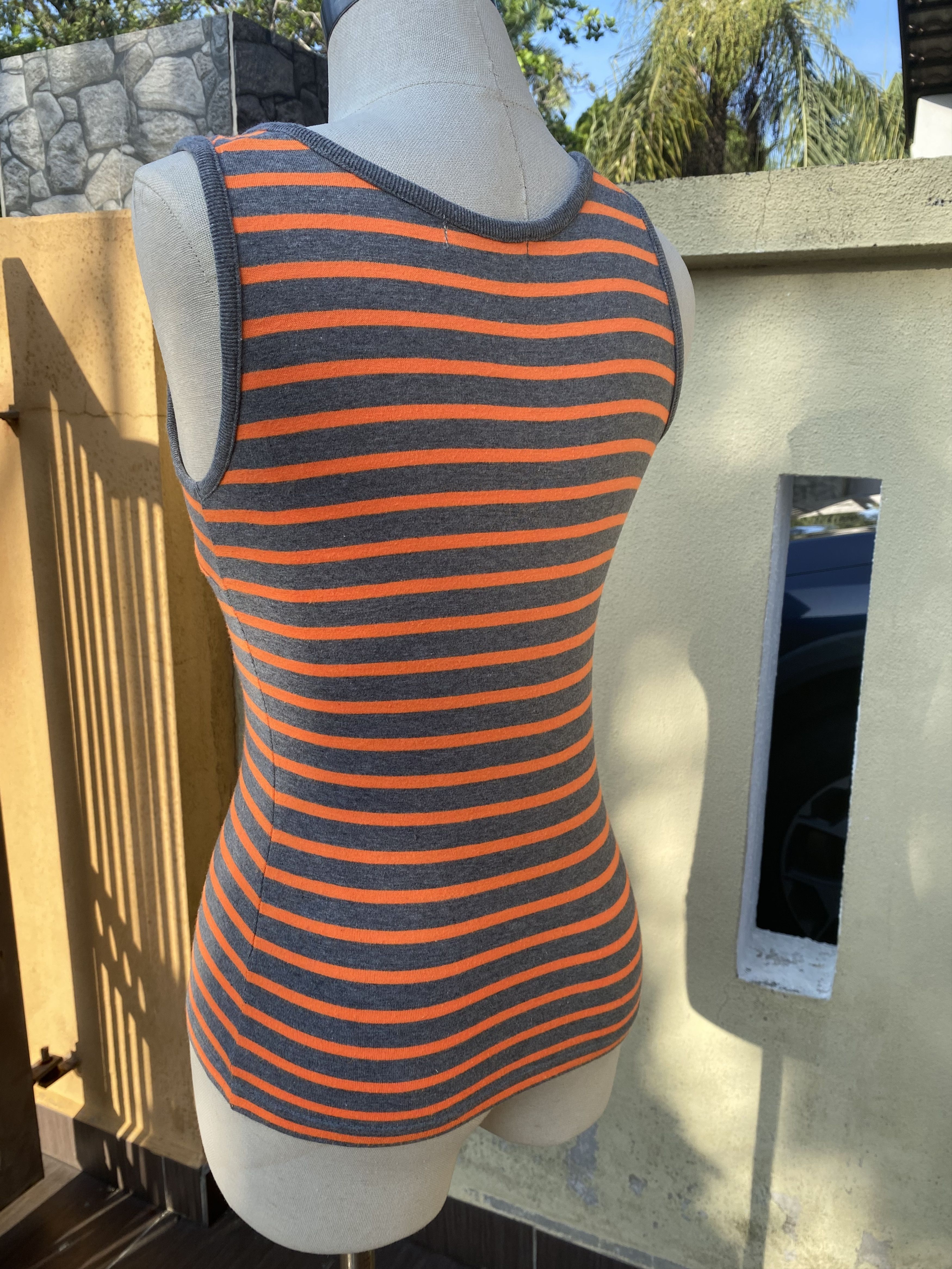 Hysteric Glamour orange grey striped tank Size S / US 4 / IT 40 - 6 Thumbnail