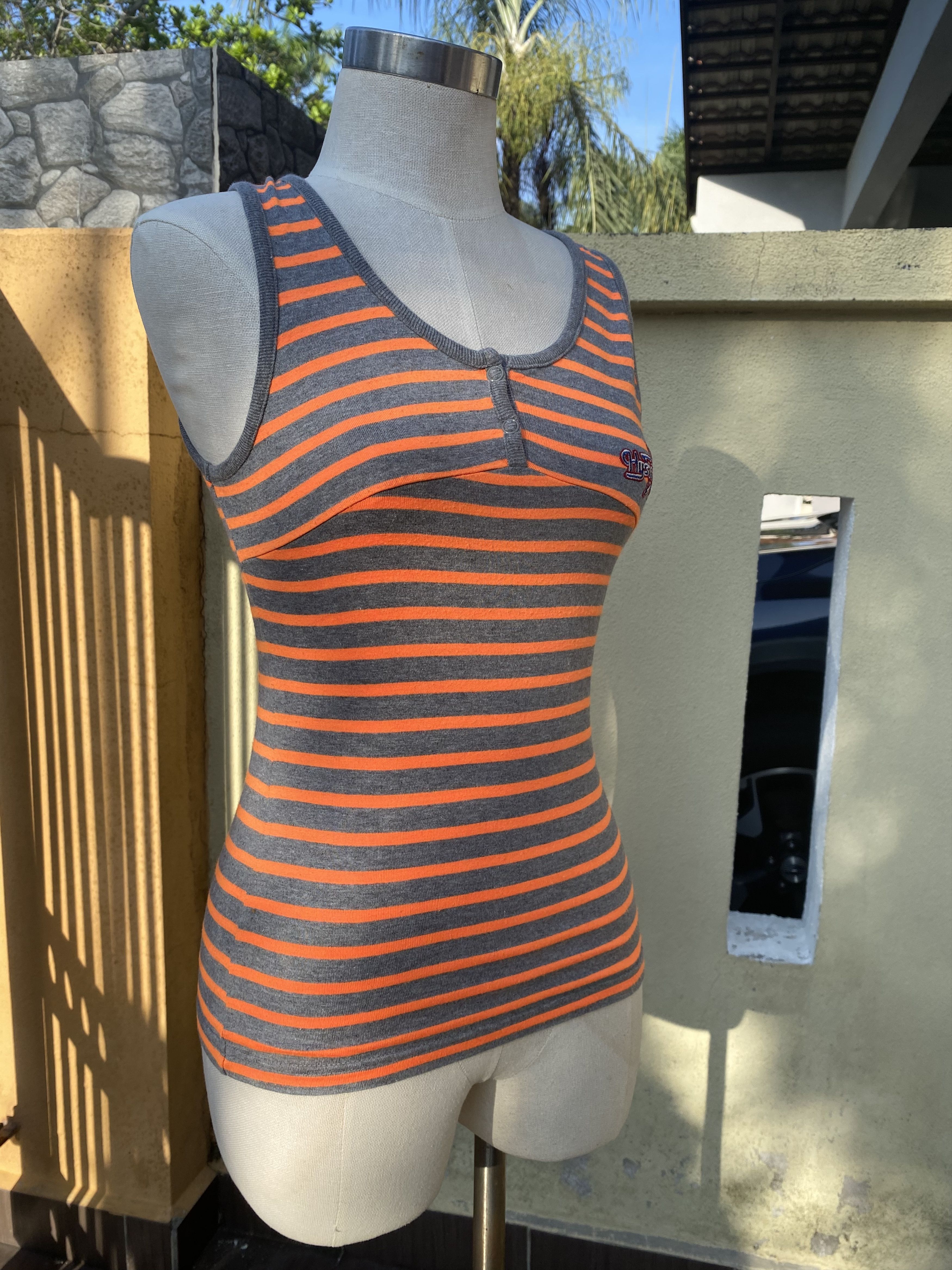 Hysteric Glamour orange grey striped tank Size S / US 4 / IT 40 - 3 Thumbnail