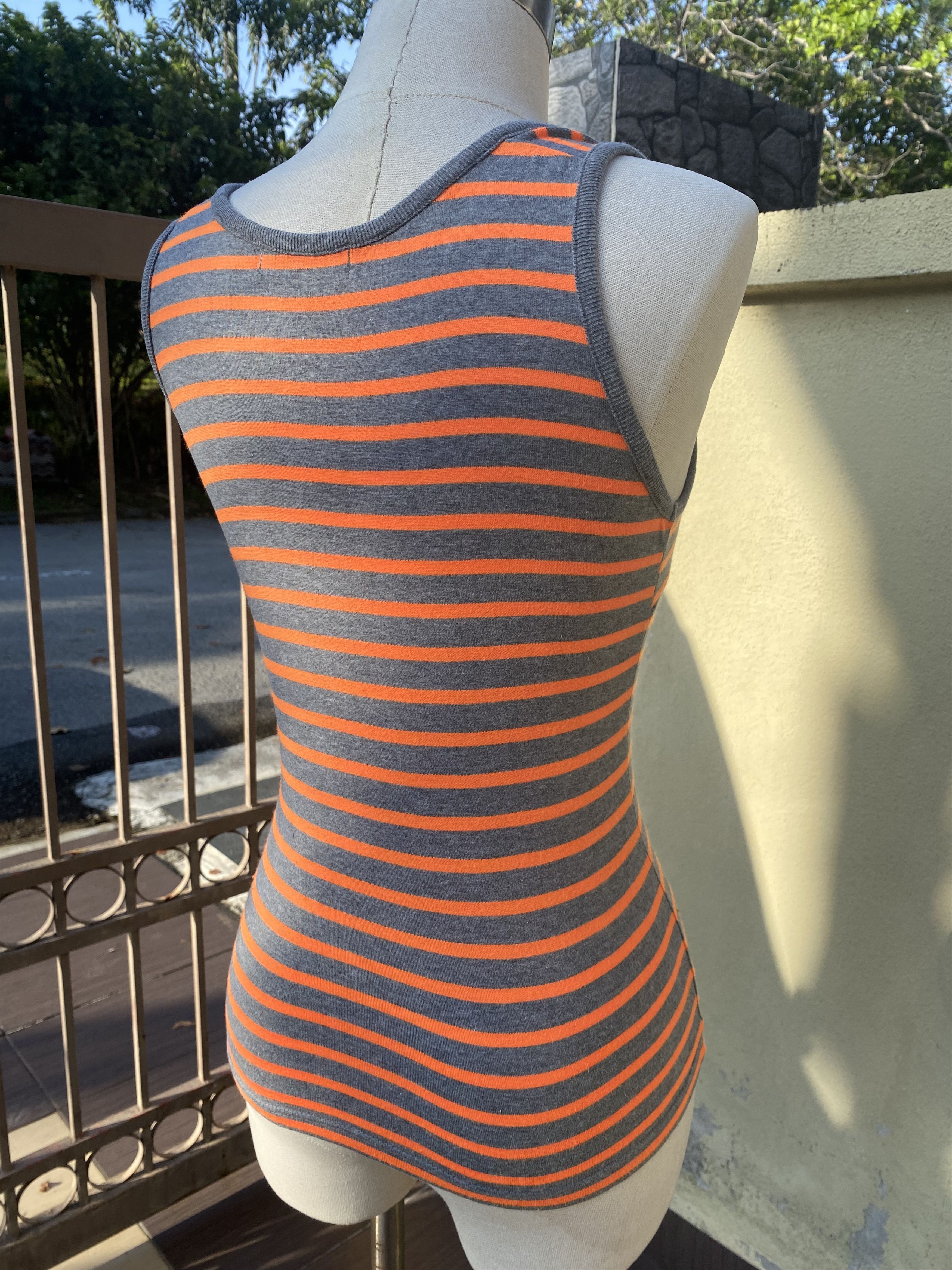 Hysteric Glamour orange grey striped tank Size S / US 4 / IT 40 - 7 Thumbnail