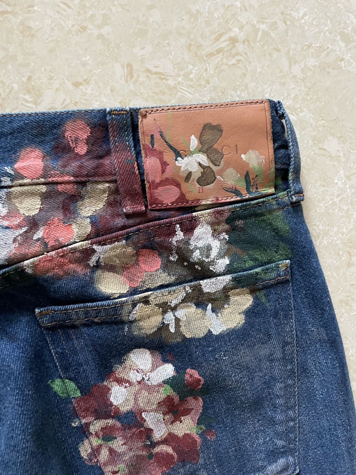 Gucci Gucci floral painted denim 31 Size US 31 - 10 Thumbnail