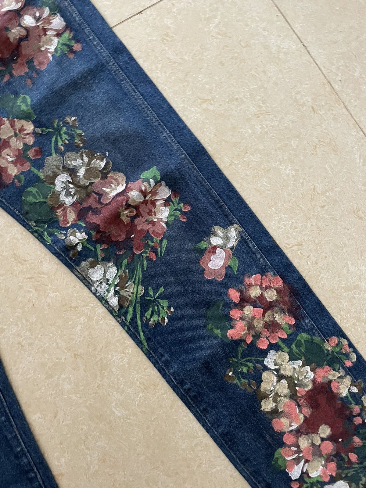 Gucci Gucci floral painted denim 31 Size US 31 - 5 Thumbnail