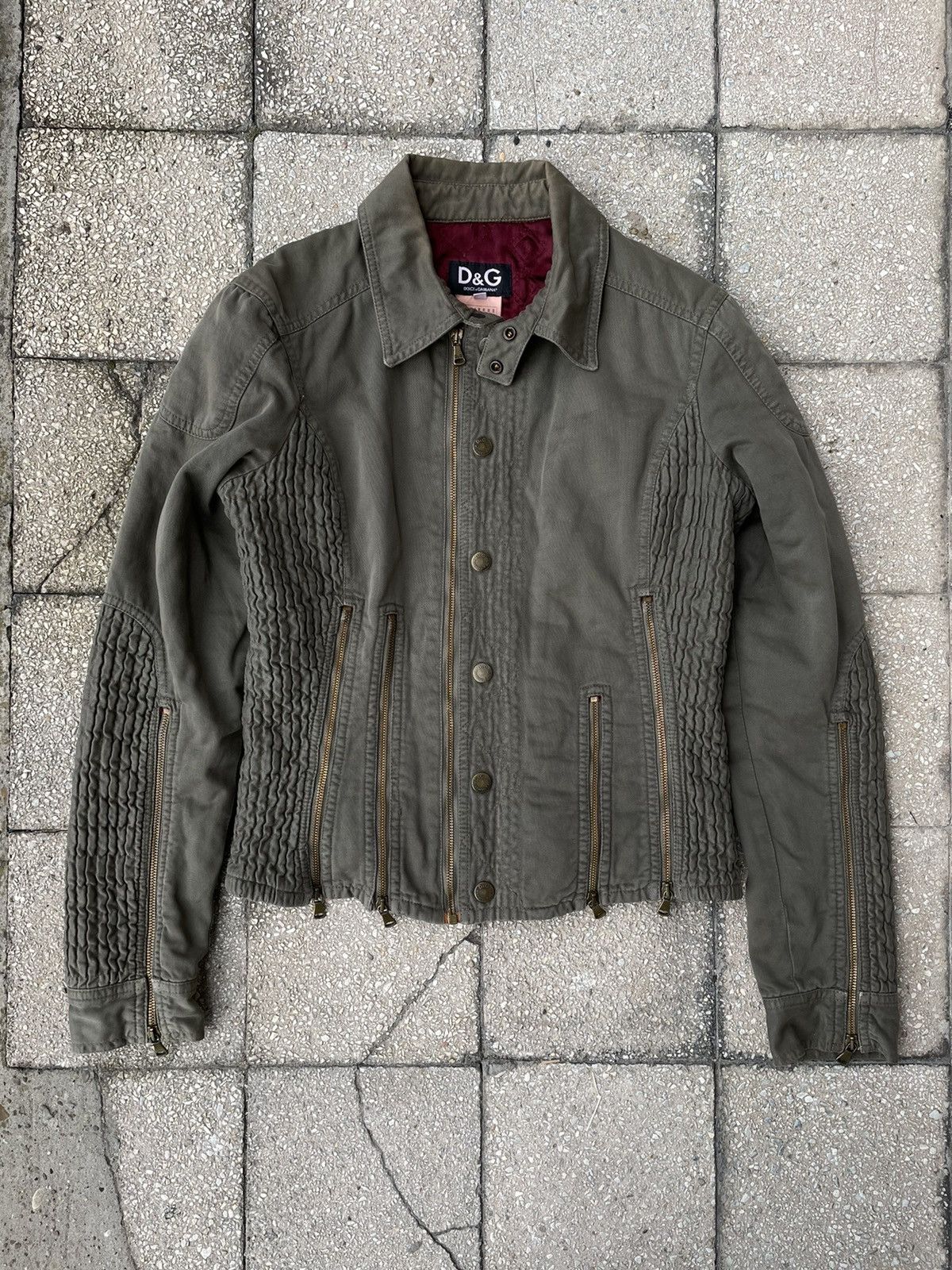 image of Dolce Gabbana Archive Dolce & Gabbana Asymmetric Jacket in Green, Men's (Size Small)