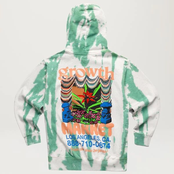 Market Market Growth Green Stripe Tie-Dye Hoodie Size US M / EU 48-50 / 2 - 2 Thumbnail