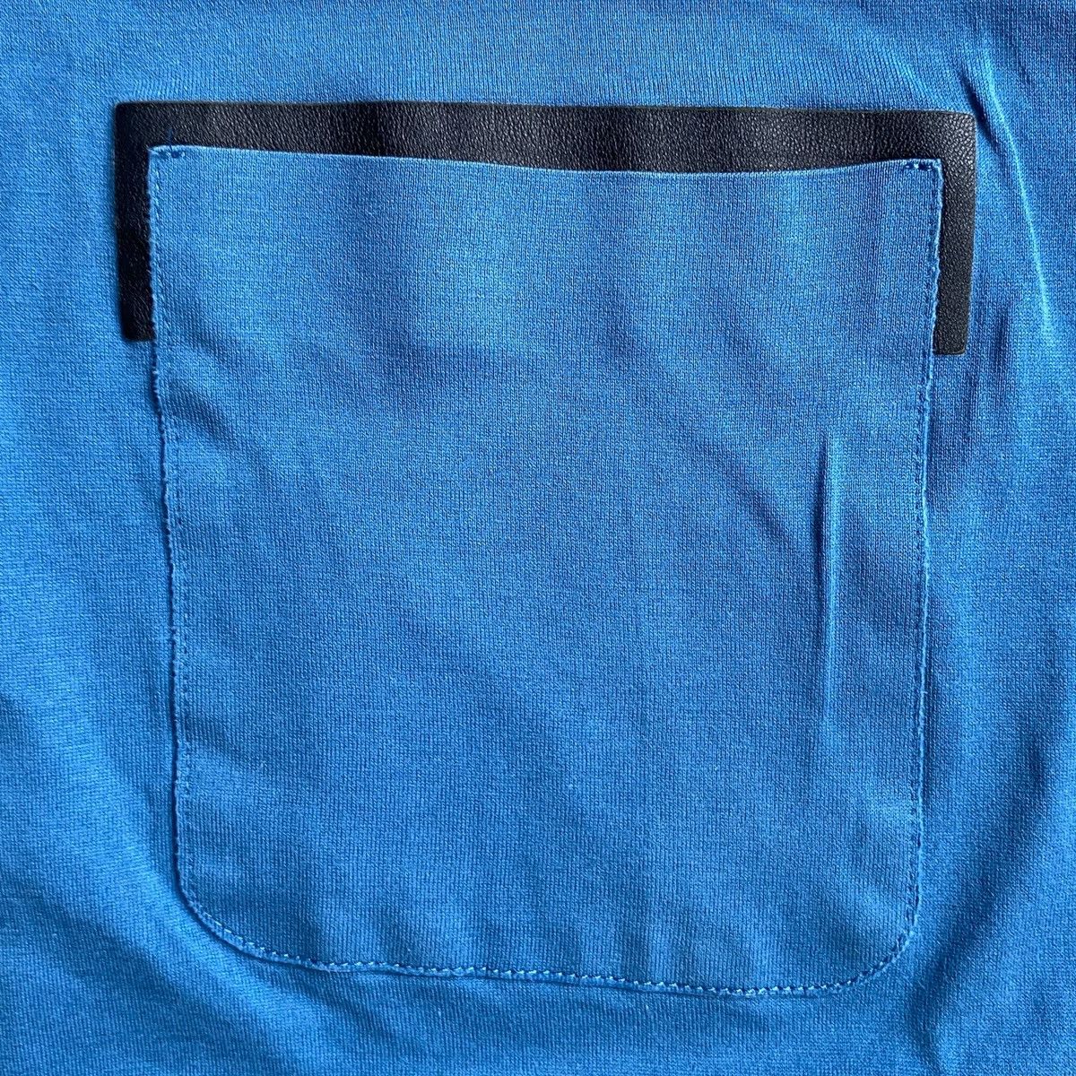 Berluti Berluti Navy Blue Crew Neck Leather Trim Pocket T-Shirt Size US M / EU 48-50 / 2 - 3 Thumbnail