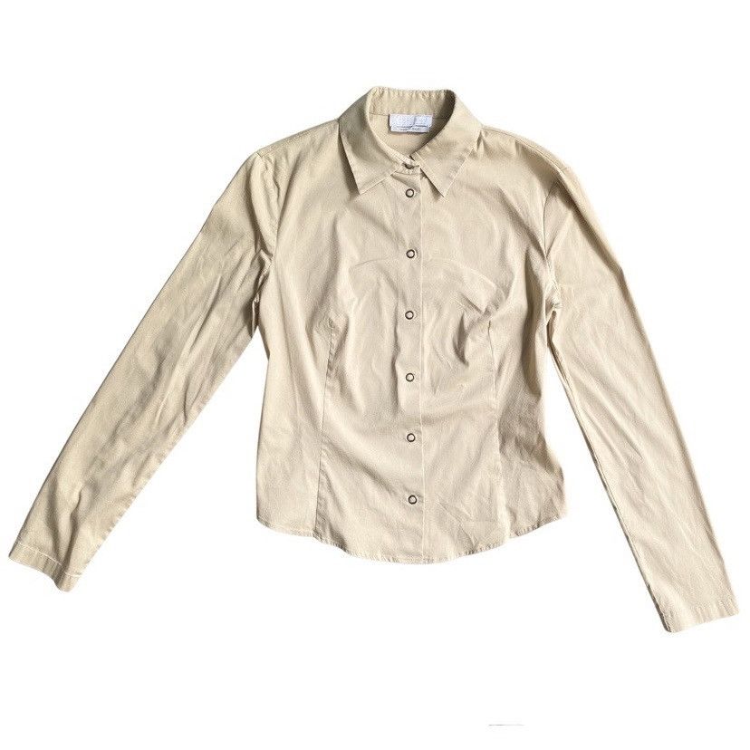 image of Prada Stretch Shirt in Beige, Women's (Size Small)