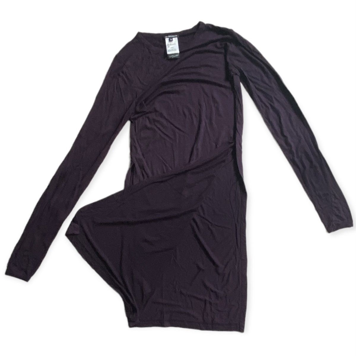 image of Ann Demeulemeester Rayon/wool Blend Purple Jersey Long Sleeve T-Shirt, Women's (Size Medium)
