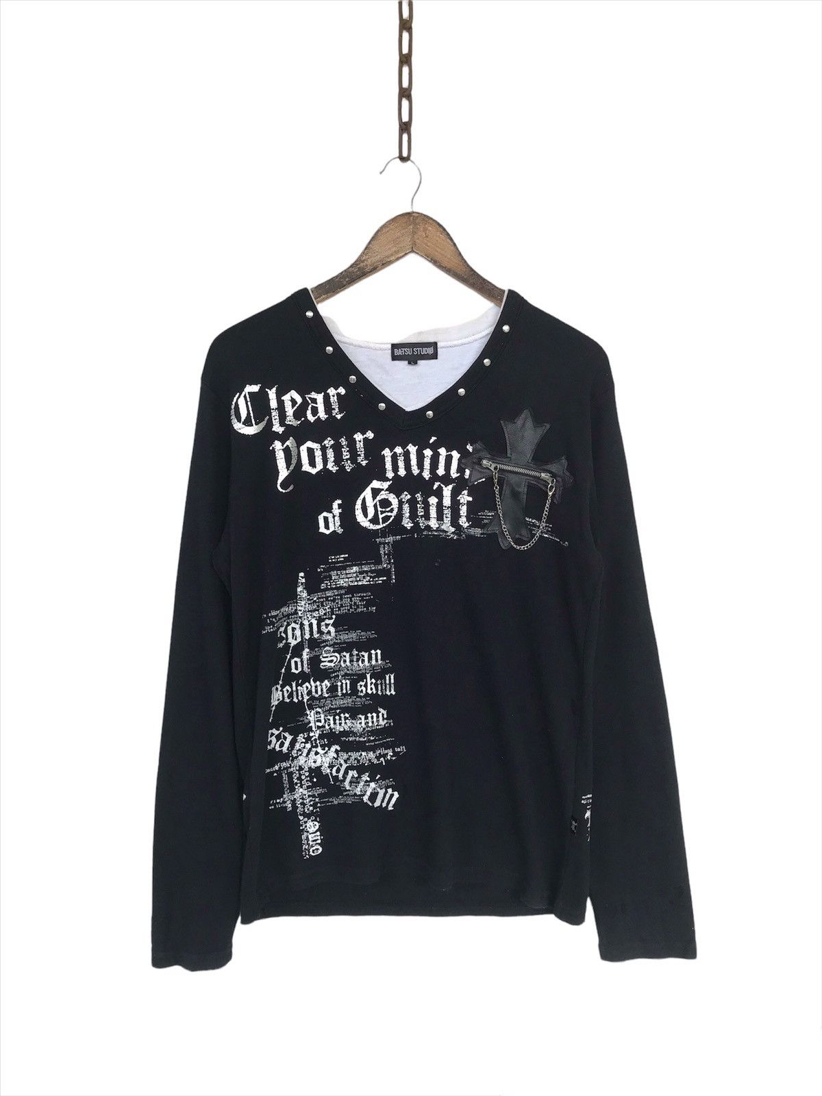 image of Hysteric Glamour x Vintage Japanese Ba-Tsu Studio Gothic Shirt in Black, Men's (Size Medium)