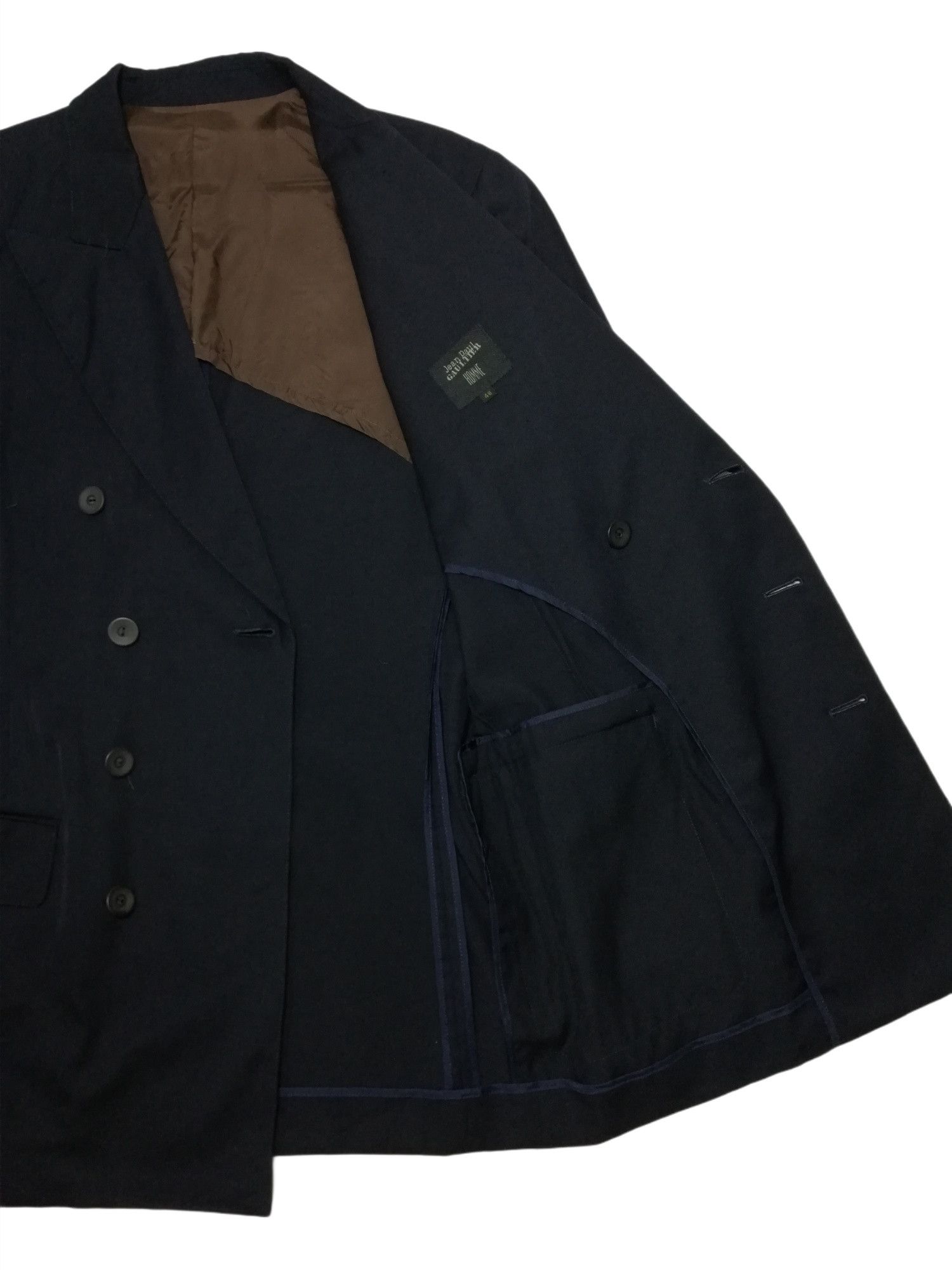 Gaultier Homme Objet × Jean Paul Gaultier 🔥90's Jean Paul Gaultier Homme Double Breasted Blazer Coat Size 48R - 7 Thumbnail
