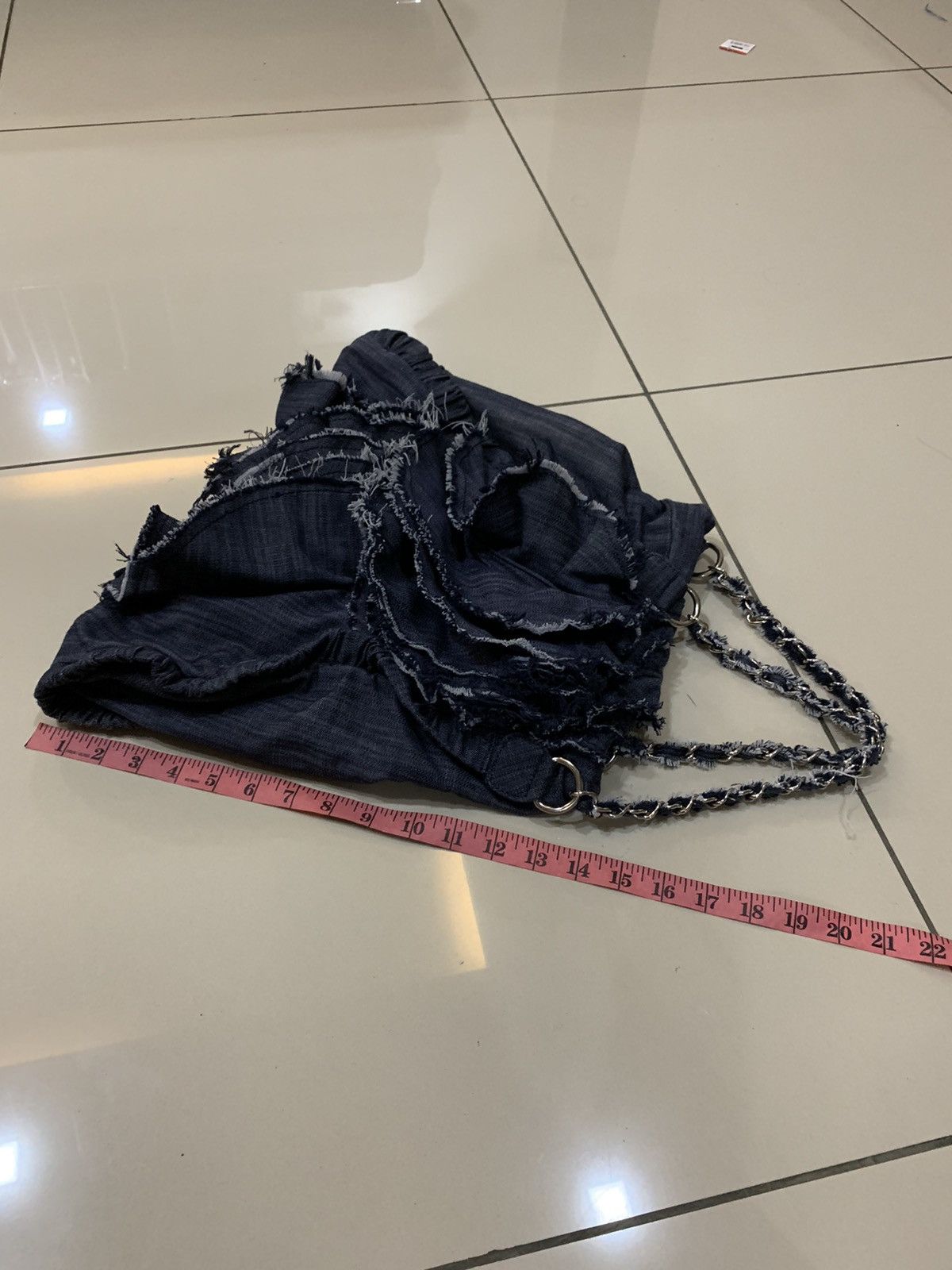 Japanese Brand BULKY DENIM SASHIKO HOBO BAG BY COSETTE Size ONE SIZE - 8 Thumbnail