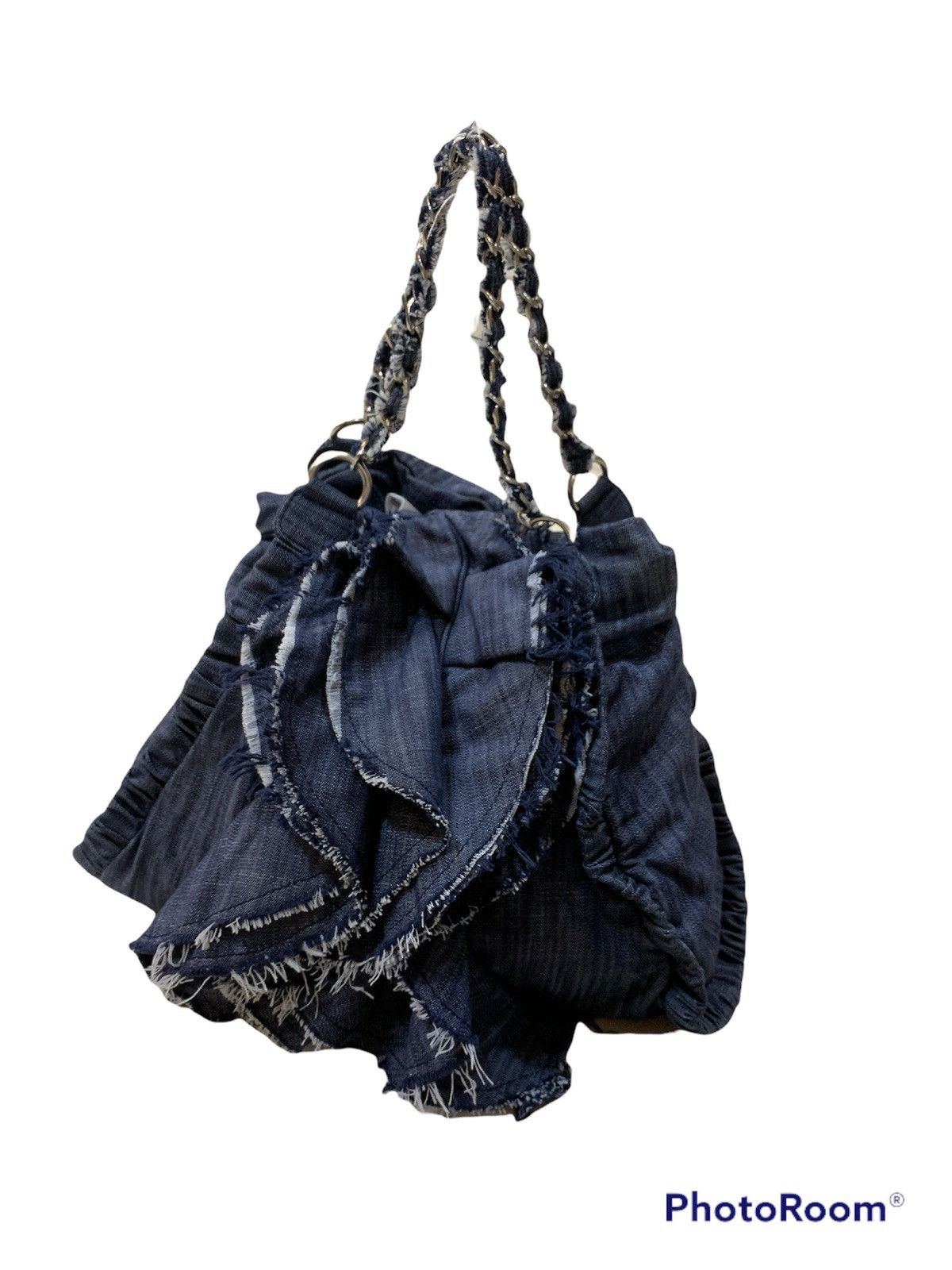 Bulky Denim Sashiko Hobo Bag By Cosette in Blue, Men's