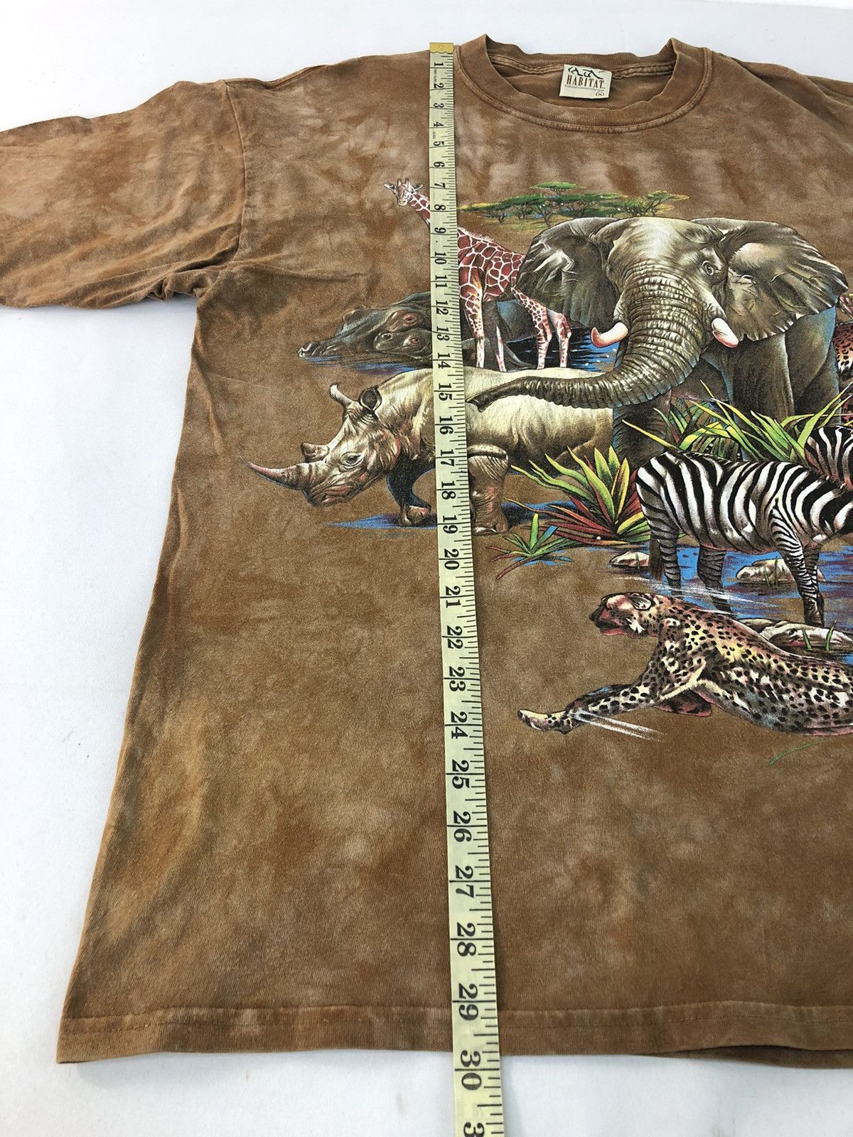 Vintage 90s Habitat Community Safari Jungle Tye Dye Printed Tee Size US XL / EU 56 / 4 - 7 Thumbnail