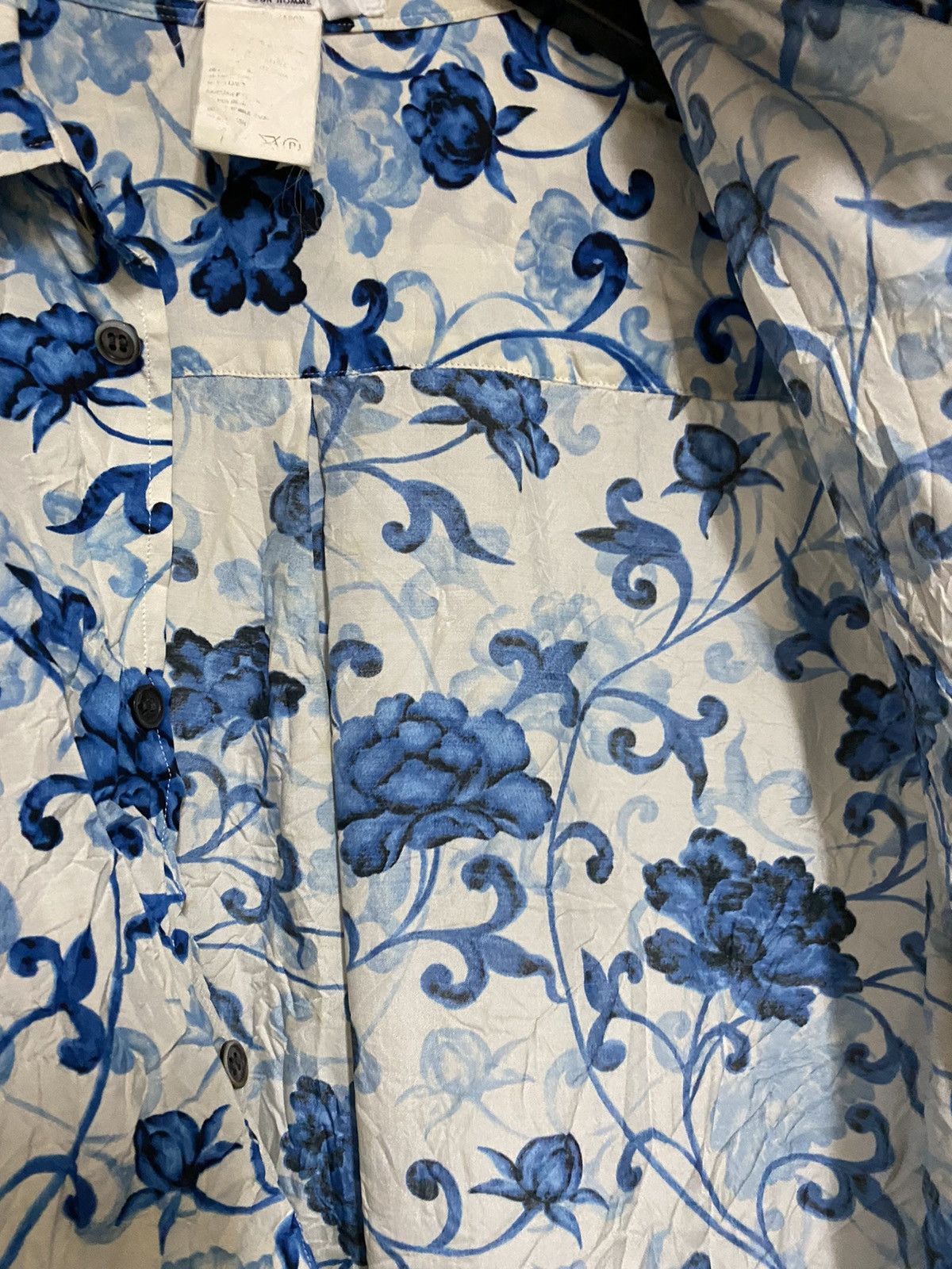 Yohji Yamamoto Crinkled Floral Silk Shirt SS01 Size US M / EU 48-50 / 2 - 5 Thumbnail