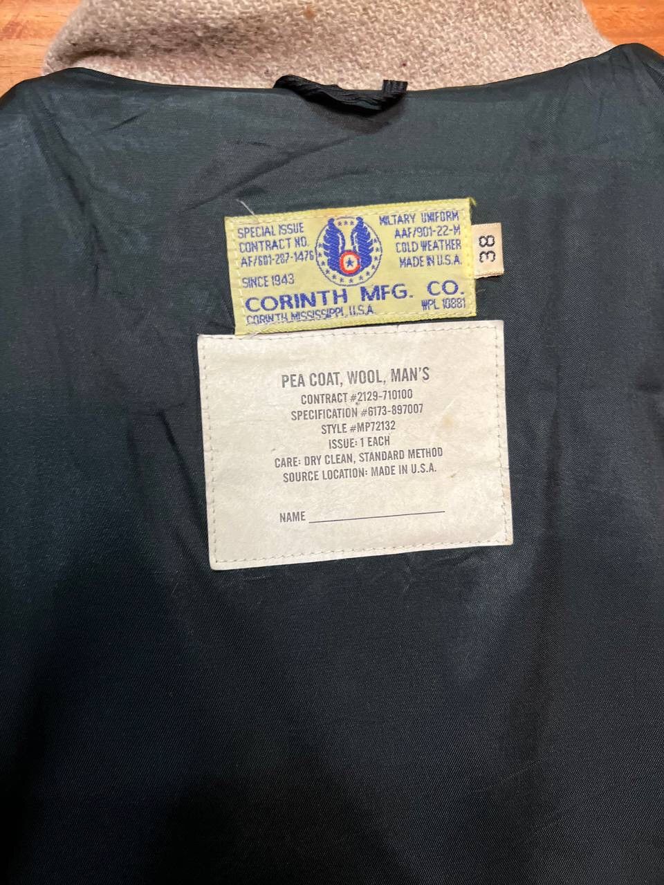 Other CORINTH MFG.CO PEA COAT WOOL MAN’S DOUBLE BREAST Size US M / EU 48-50 / 2 - 13 Thumbnail